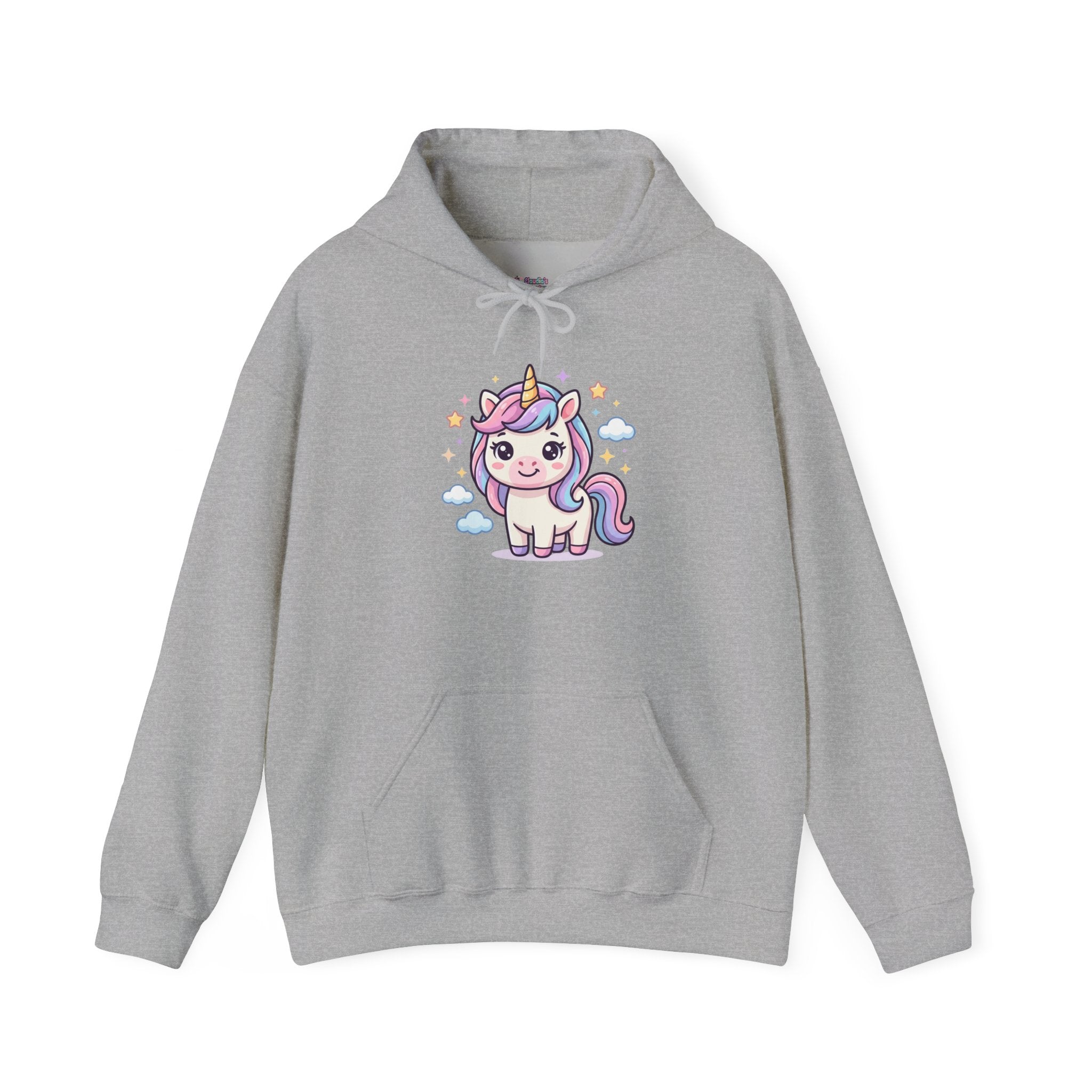 Cute Rainbow Unicorn Hoodie — Pastel Cloud Graphic Sweatshirt