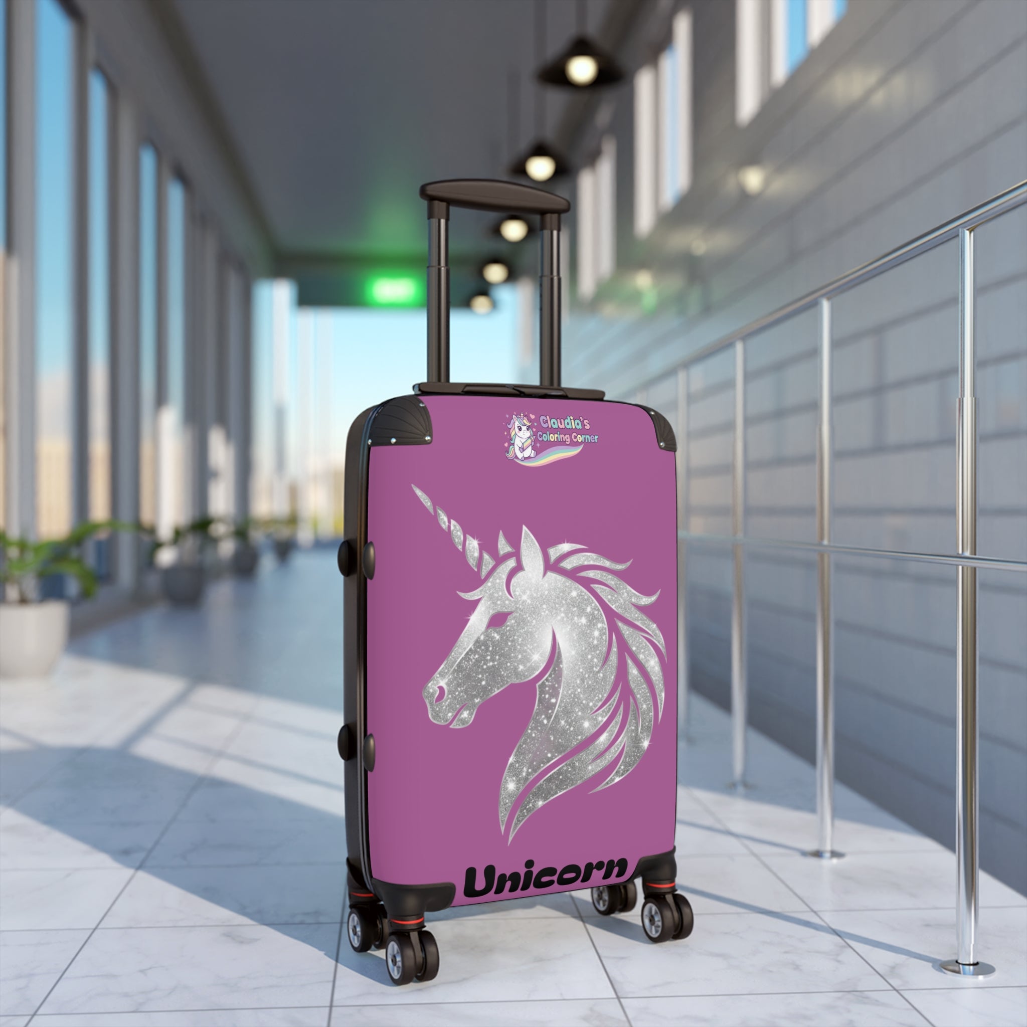 Unicorn Glitter Suitcase – Personalized Kids Travel Luggage