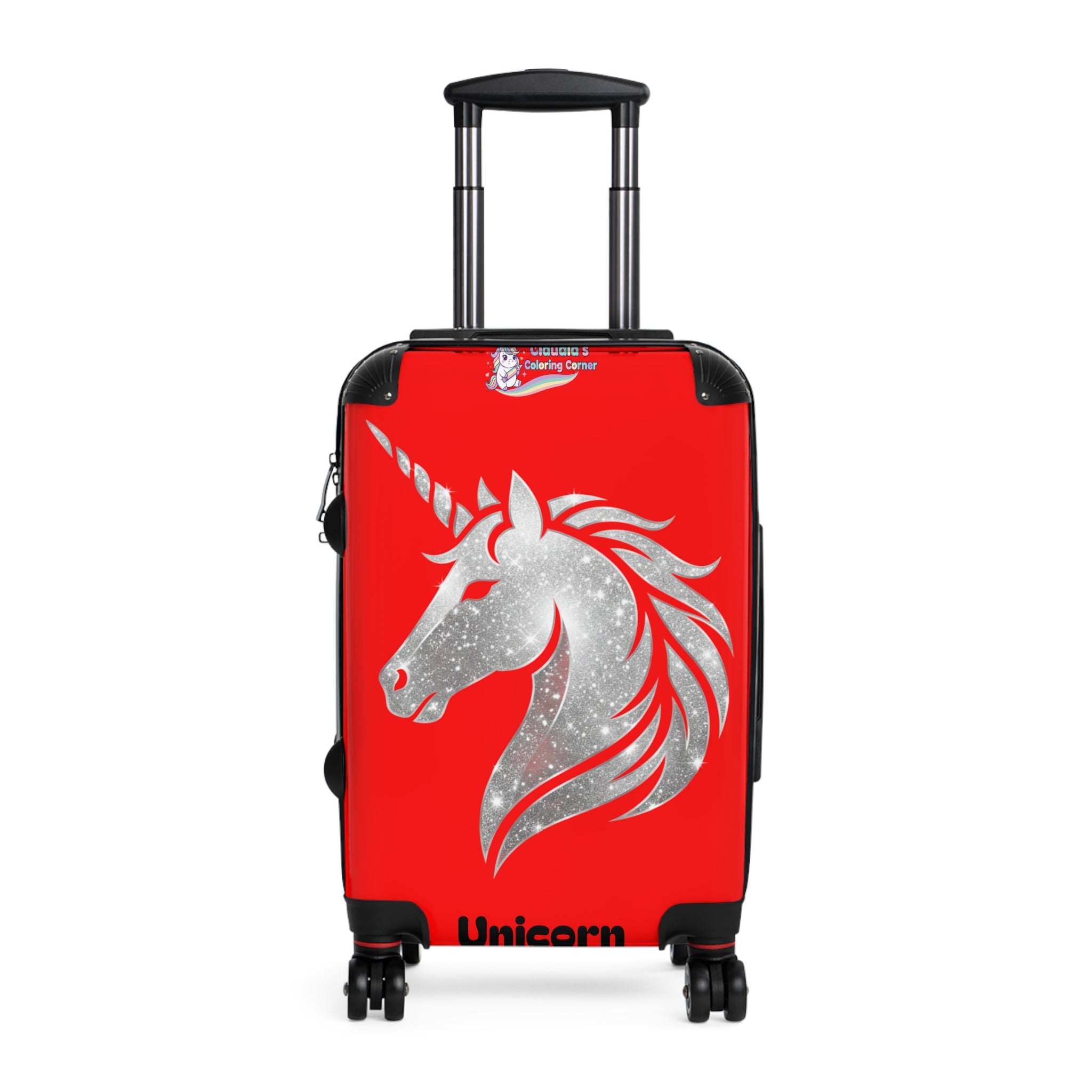 Unicorn Suitcase — Sparkling Silver Unicorn Travel Carry-On