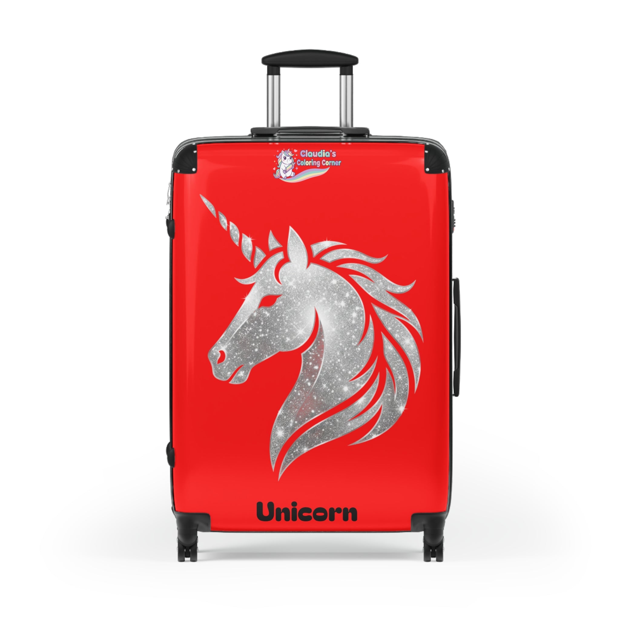 Unicorn Suitcase — Sparkling Silver Unicorn Travel Carry-On