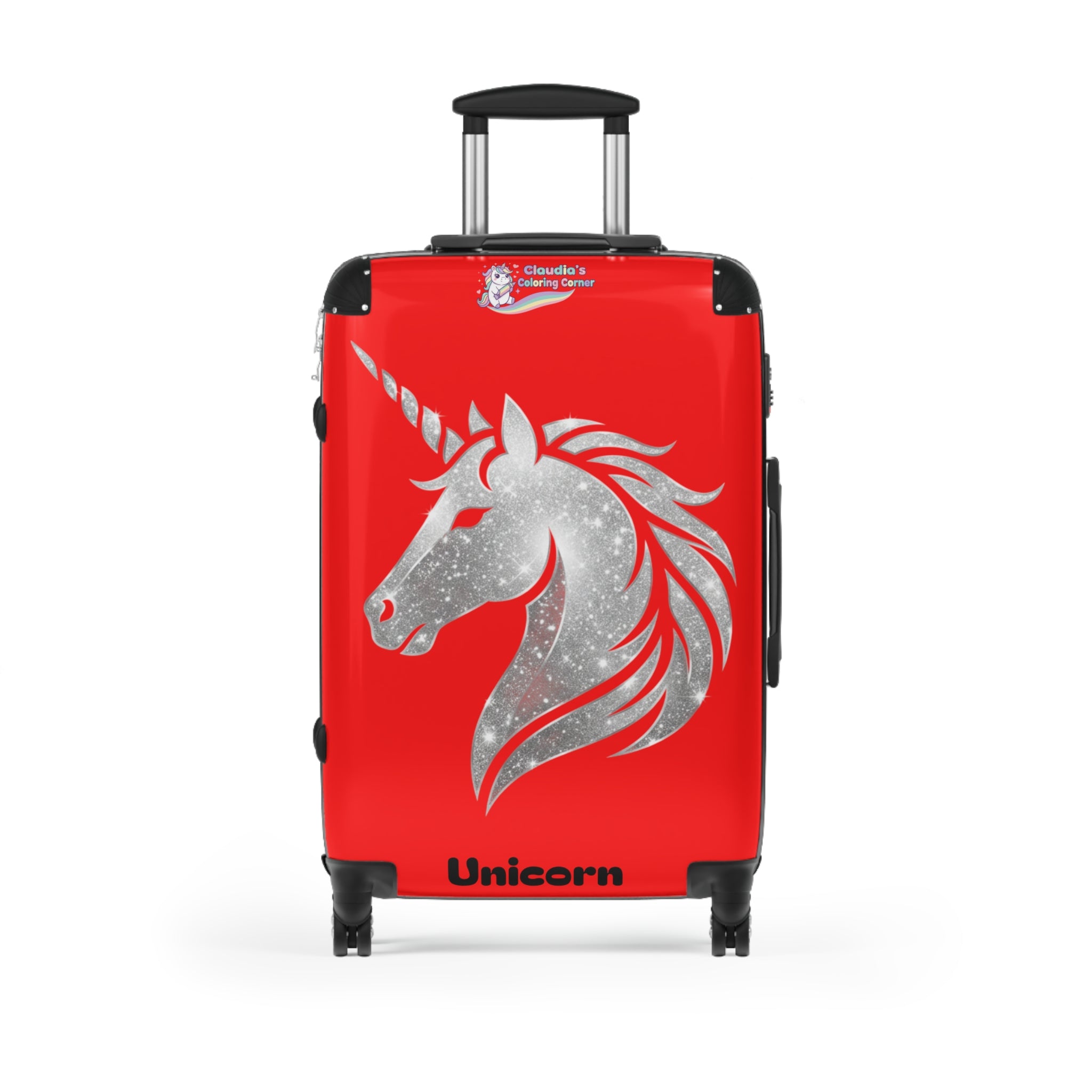 Unicorn Suitcase — Sparkling Silver Unicorn Travel Carry-On
