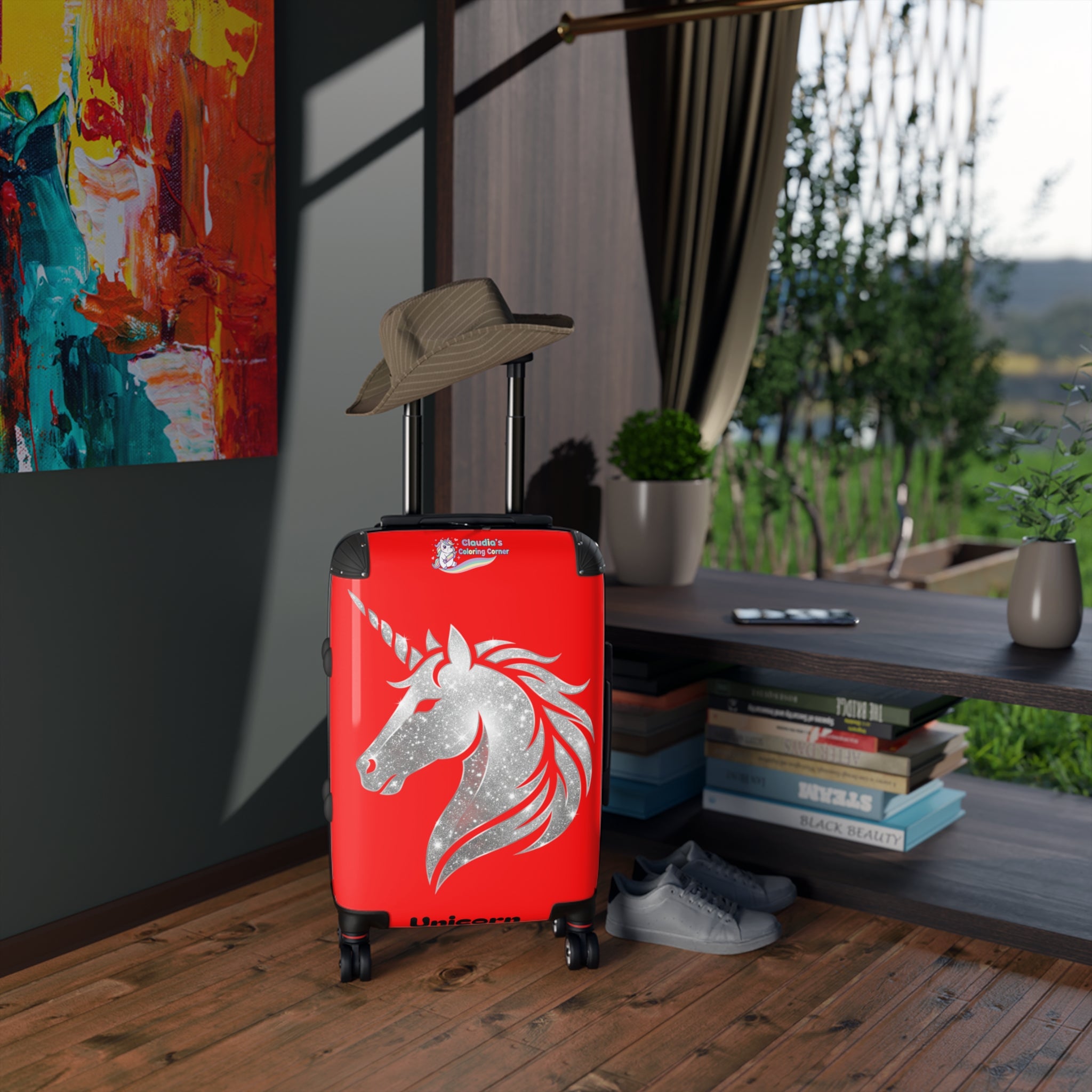 Unicorn Suitcase — Sparkling Silver Unicorn Travel Carry-On