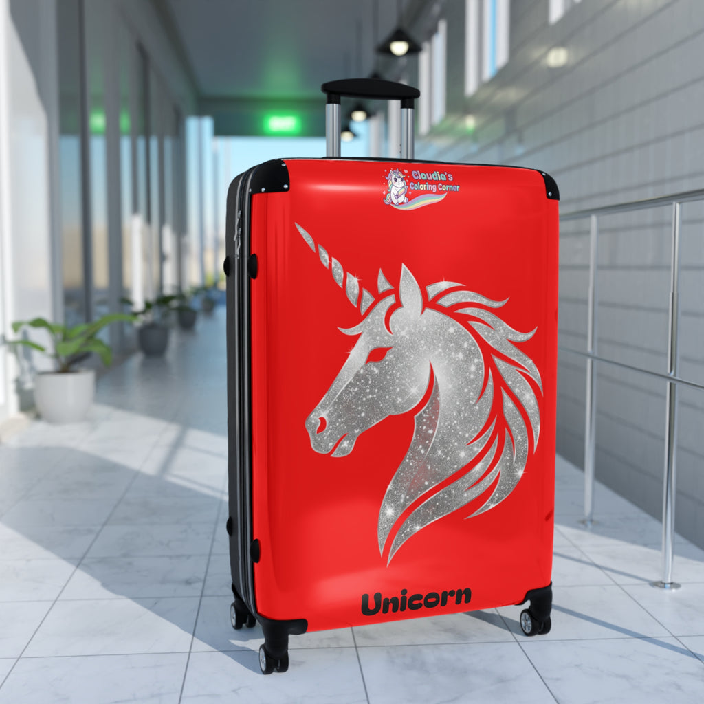 Unicorn Suitcase — Sparkling Silver Unicorn Travel Carry-On