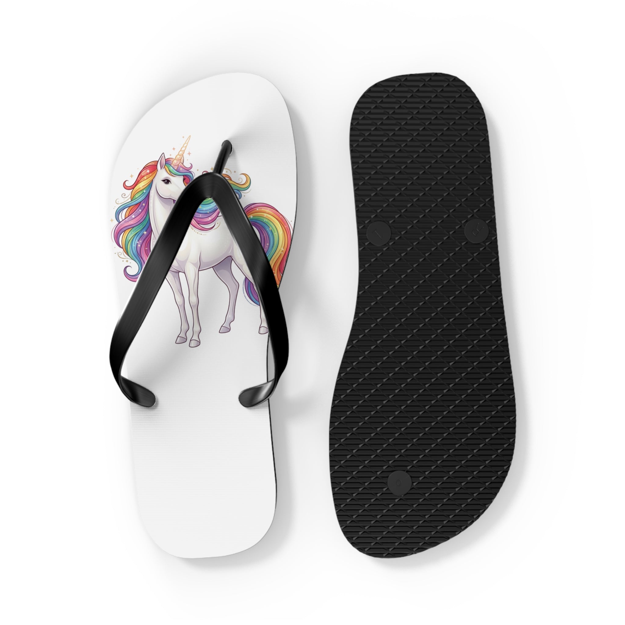 Unicorn Rainbow Flip Flops - Cute Kids Beach Sandals