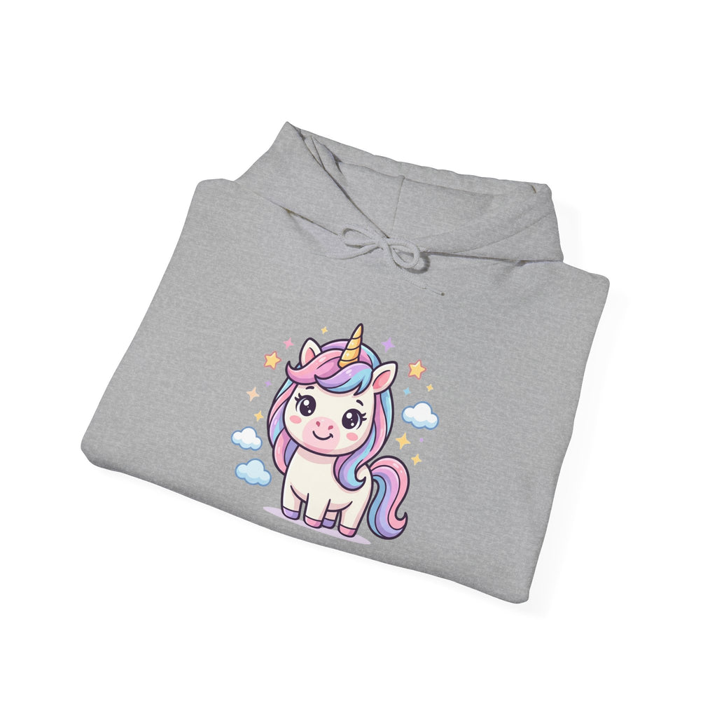 Cute Rainbow Unicorn Hoodie — Pastel Cloud Graphic Sweatshirt