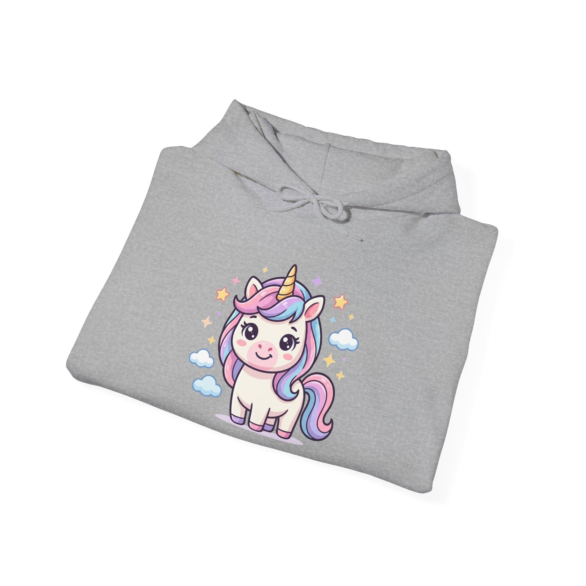 Cute Rainbow Unicorn Hoodie — Pastel Cloud Graphic Sweatshirt