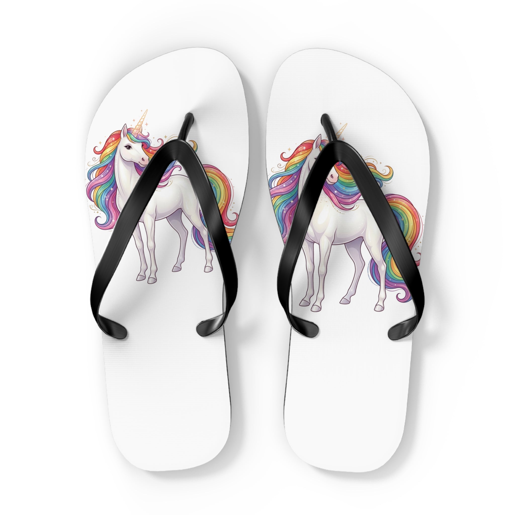 Unicorn Rainbow Flip Flops - Cute Kids Beach Sandals