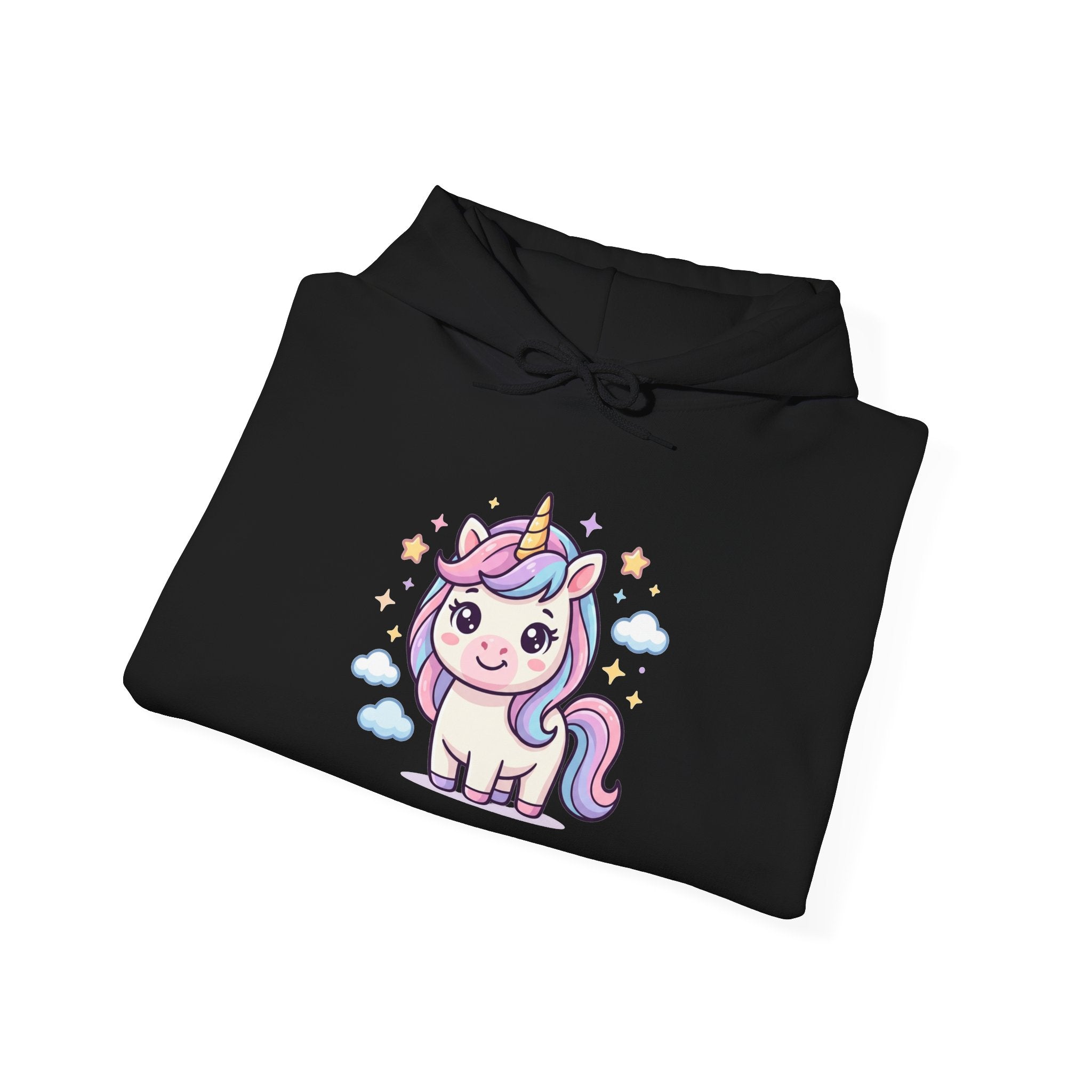 Cute Rainbow Unicorn Hoodie — Pastel Cloud Graphic Sweatshirt