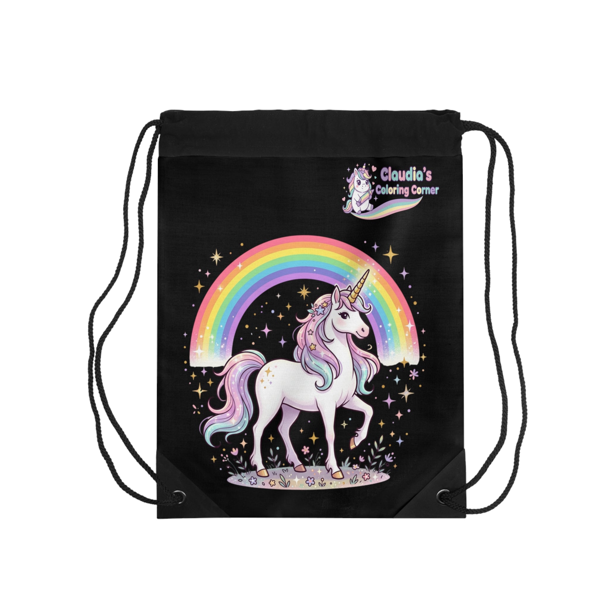 Unicorn Rainbow Drawstring Bag — Cute Magical Kids Backpack