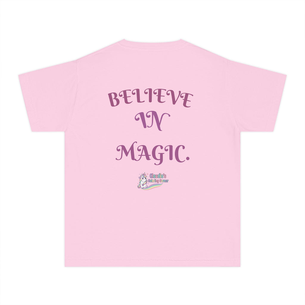 Unicorn Youth Tee — 'Believe in Magic' Rainbow Kids T‑Shirt