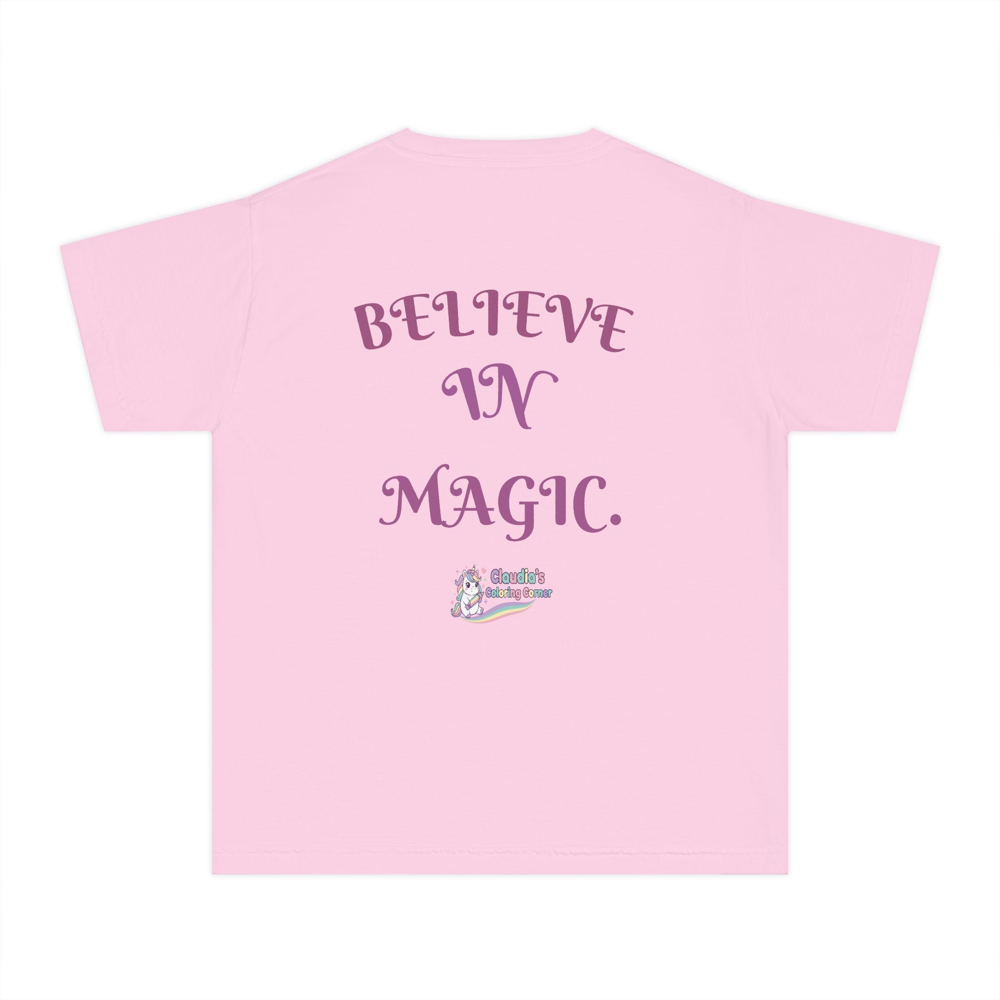 Unicorn Youth Tee — 'Believe in Magic' Rainbow Kids T‑Shirt