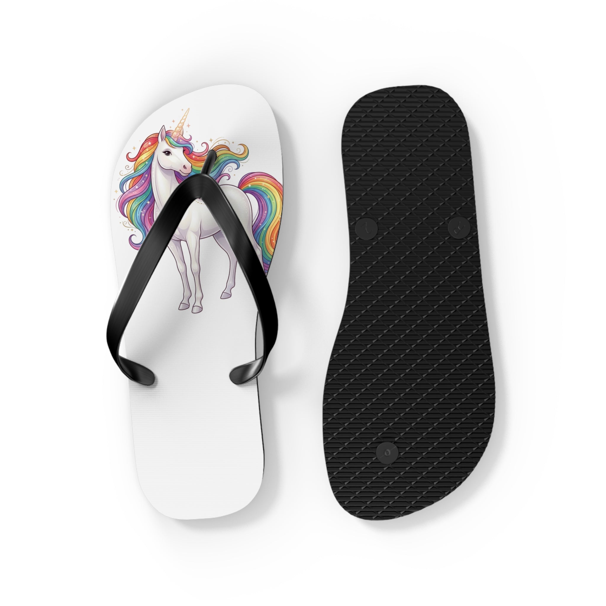 Unicorn Rainbow Flip Flops - Cute Kids Beach Sandals