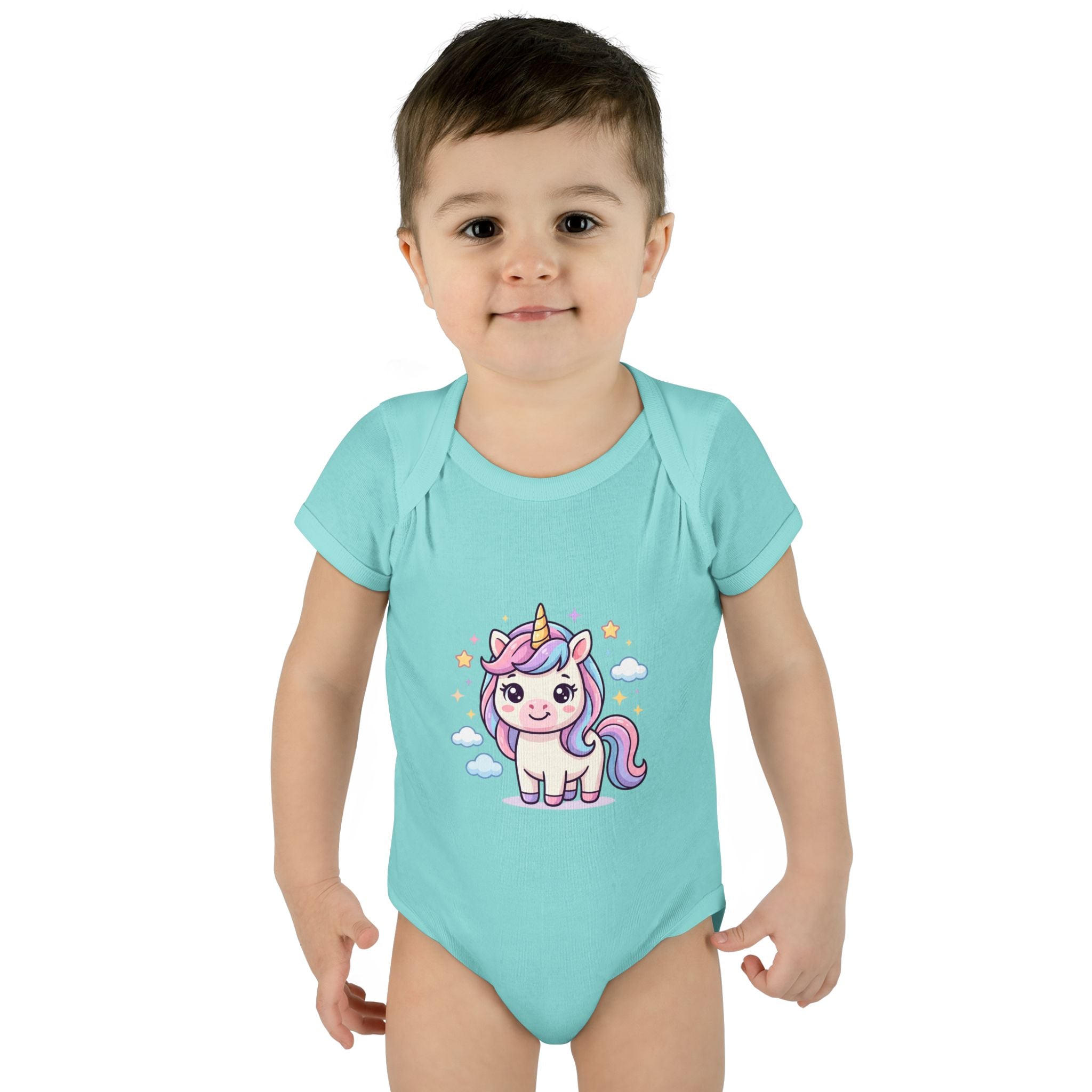 Unicorn Rainbow Infant Bodysuit — Cute Pastel Baby Onesie