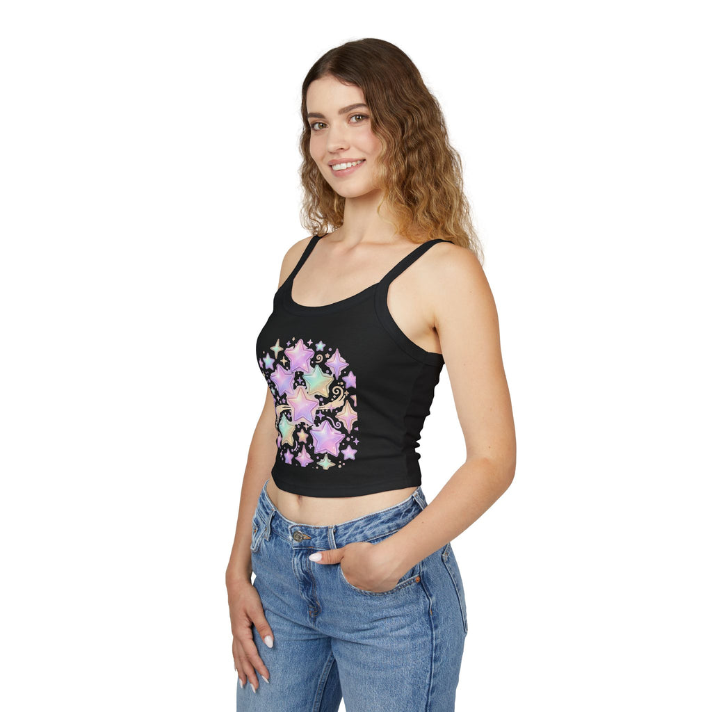 Starry Pastel Crop Tank — Women's Spaghetti Strap Tank Top