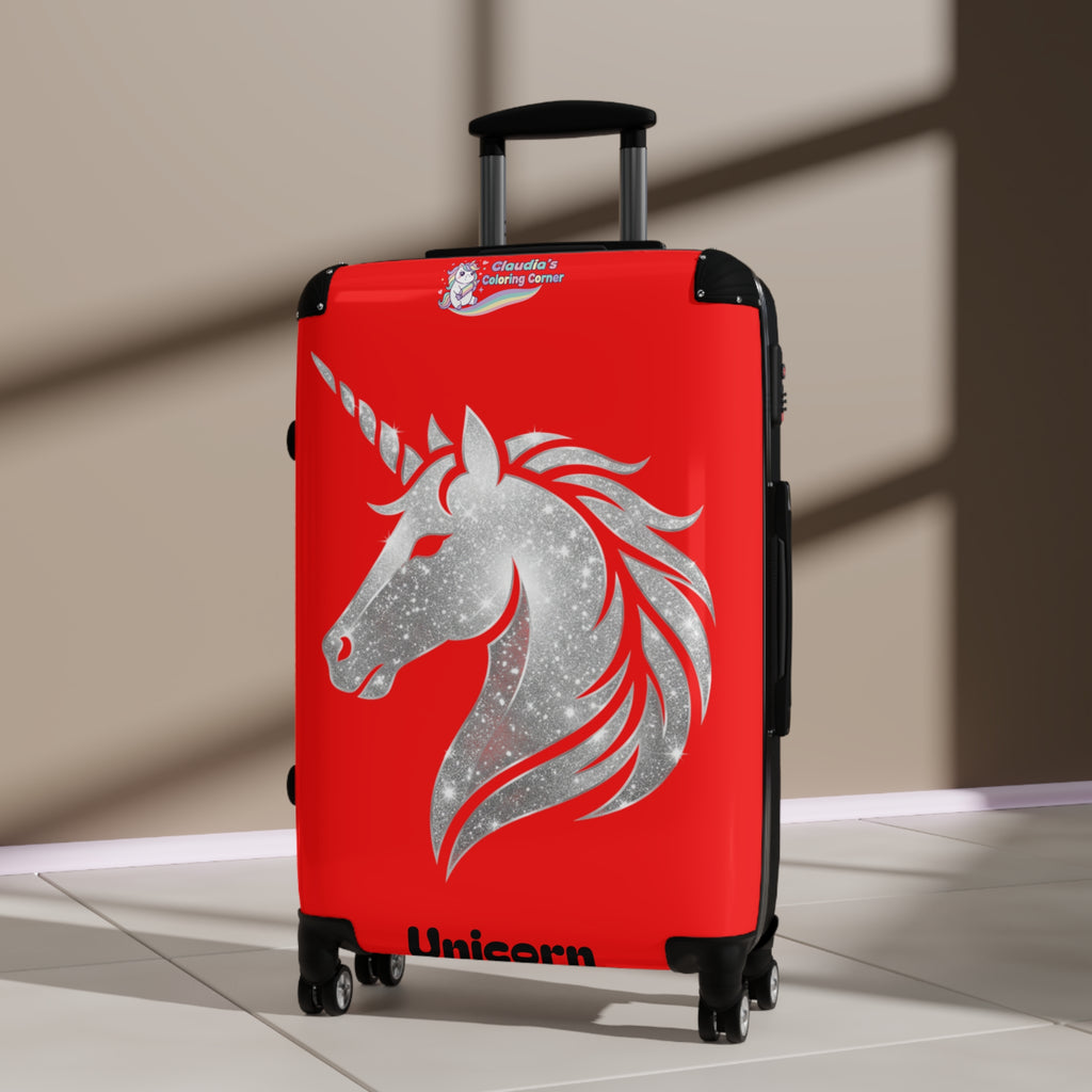Unicorn Suitcase — Sparkling Silver Unicorn Travel Carry-On