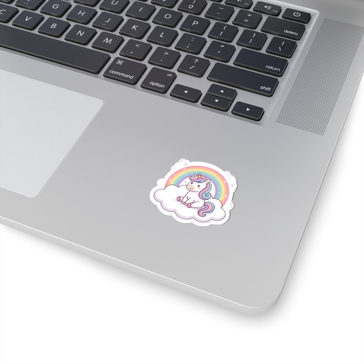 Unicorn Rainbow Kiss-Cut Sticker — Cute Pastel Laptop Decal