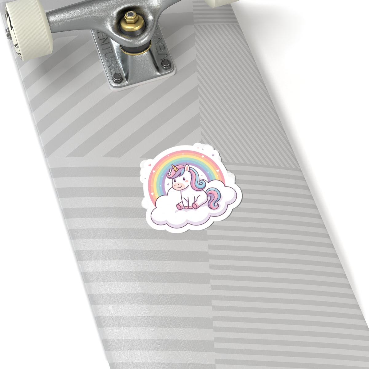 Unicorn Rainbow Kiss-Cut Sticker — Cute Pastel Laptop Decal