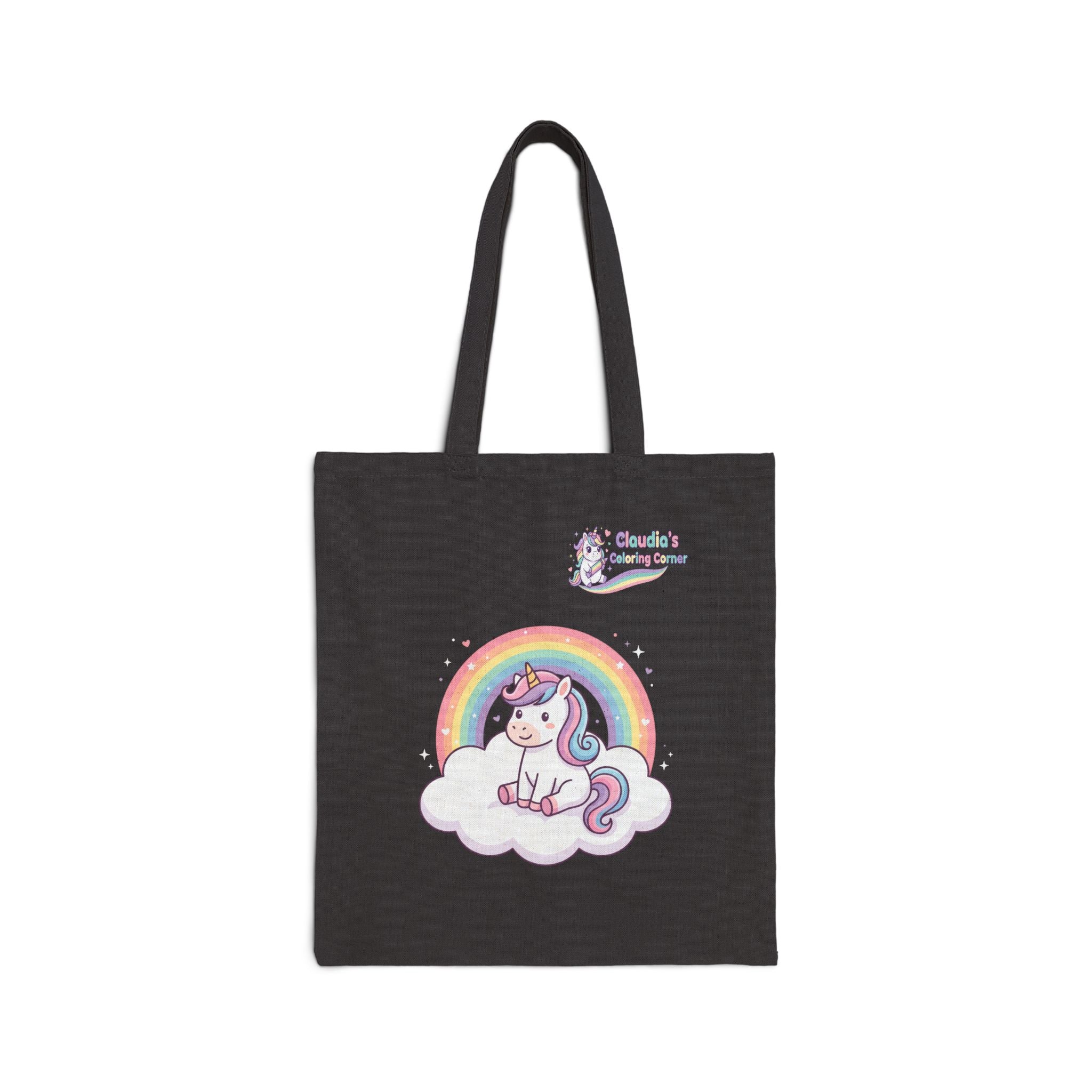 Unicorn Rainbow Tote Bag - Cute Cotton Canvas Grocery & Gift Tote
