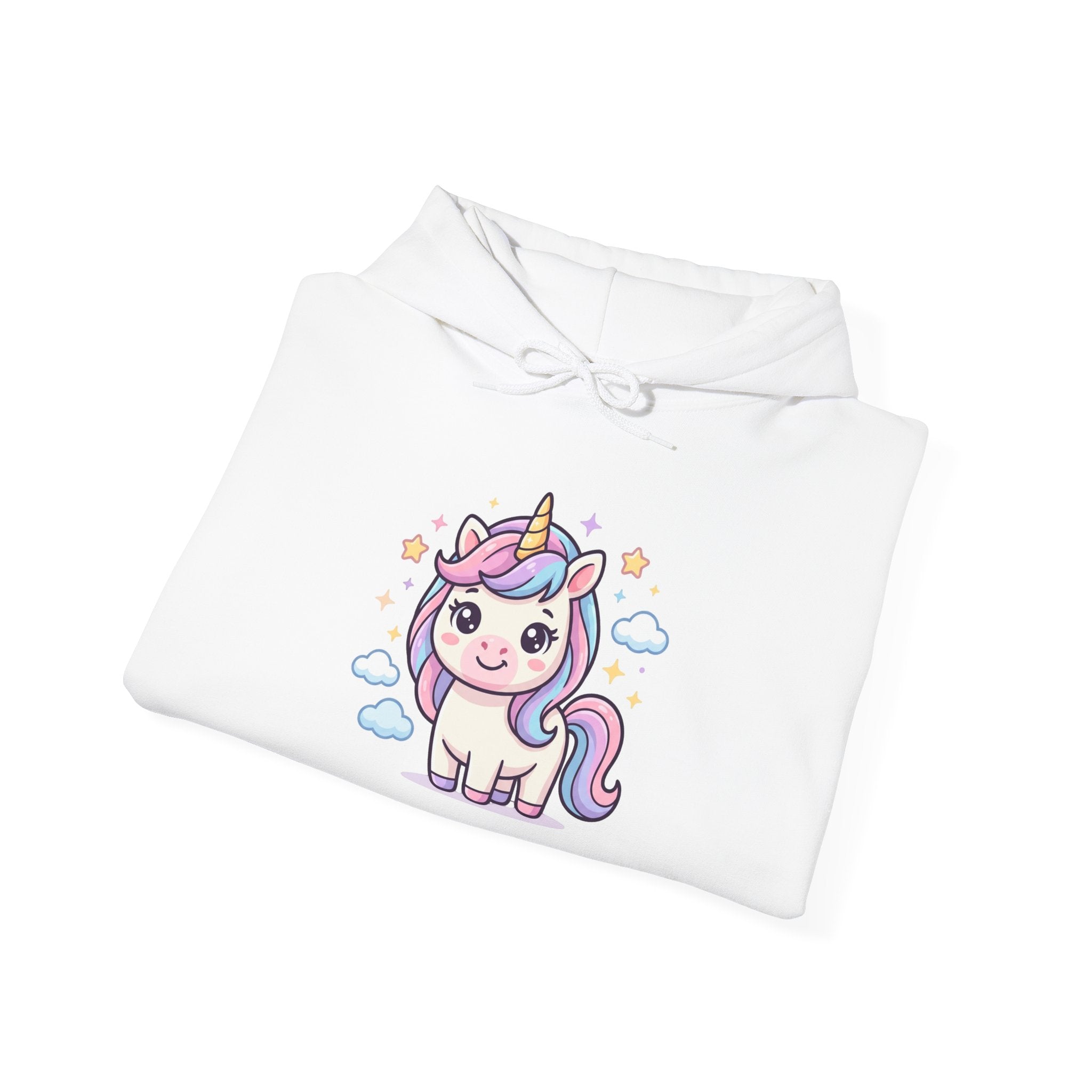 Cute Rainbow Unicorn Hoodie — Pastel Cloud Graphic Sweatshirt