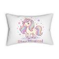 Unicorn Lumbar Pillow — "Stay Magical" Pastel Kids Decorative Accent