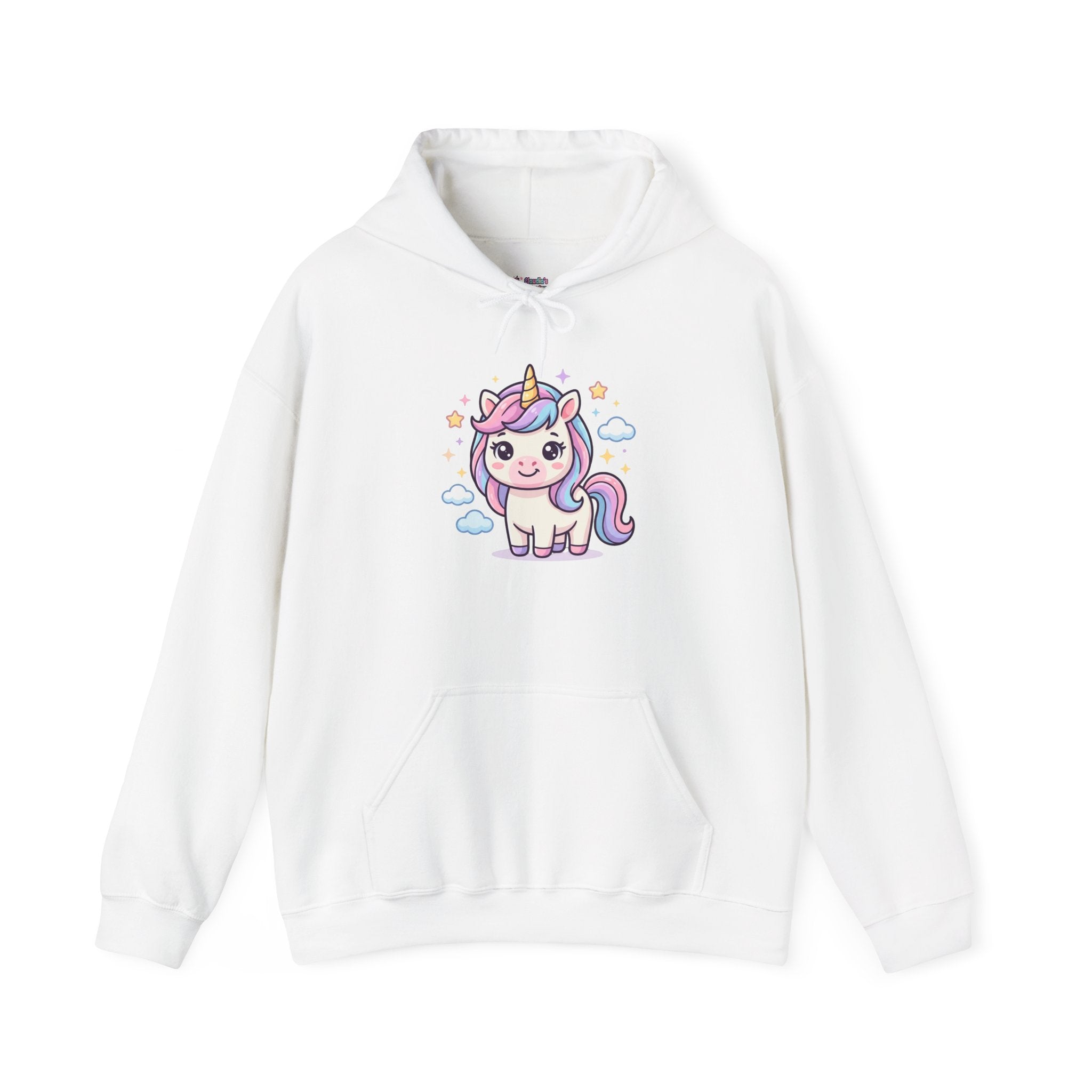Cute Rainbow Unicorn Hoodie — Pastel Cloud Graphic Sweatshirt