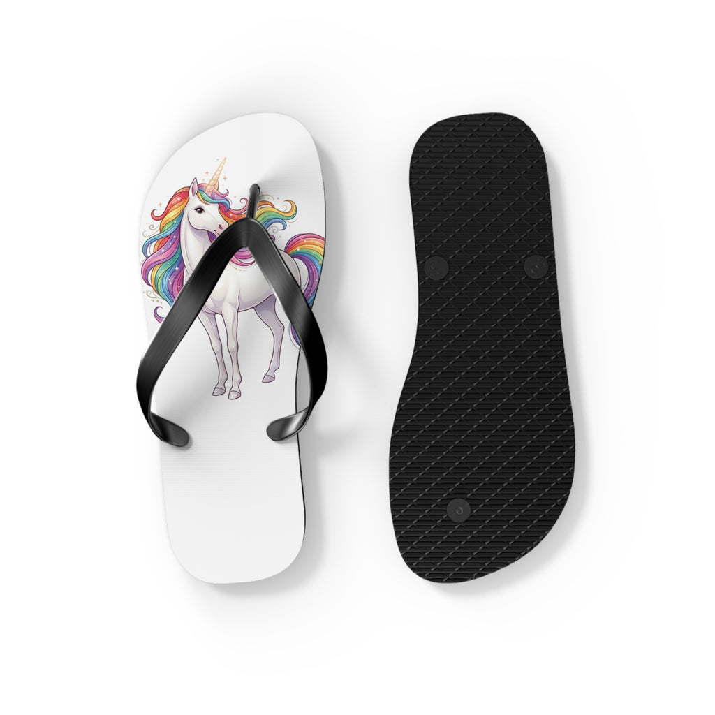 Unicorn Rainbow Flip Flops - Cute Kids Beach Sandals