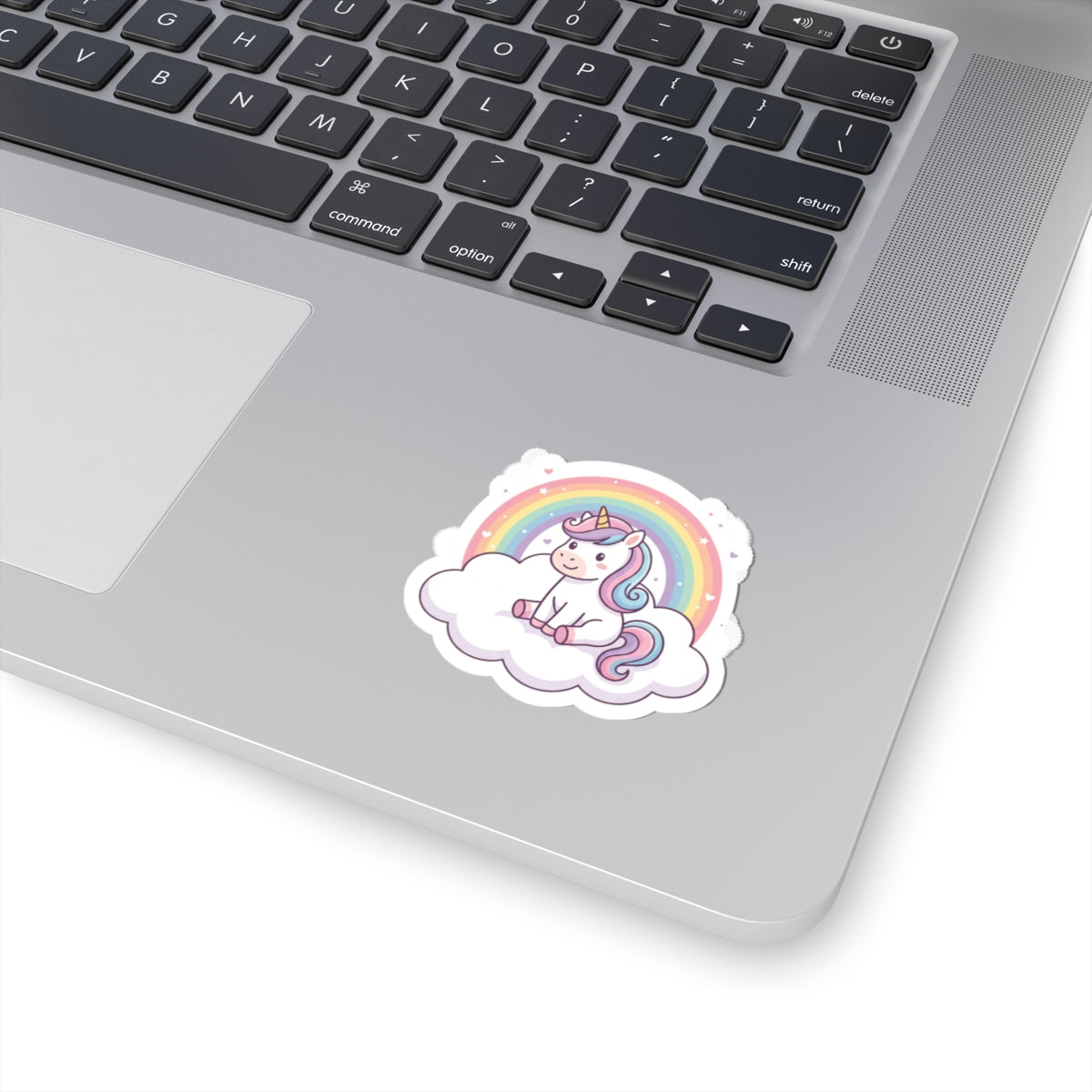 Unicorn Rainbow Kiss-Cut Sticker — Cute Pastel Laptop Decal