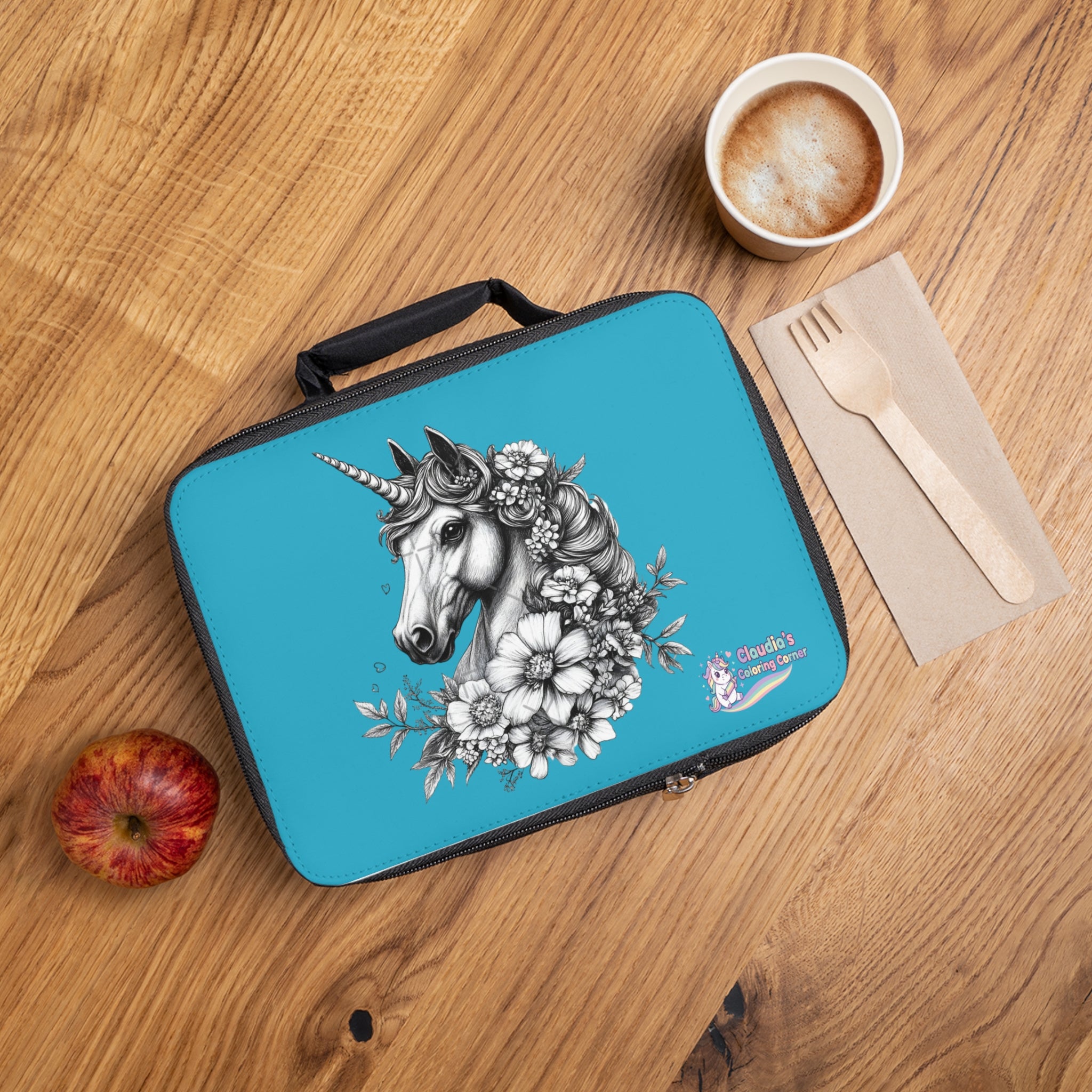 Unicorn Floral Lunch Bag — Cute Kids Bento Cooler