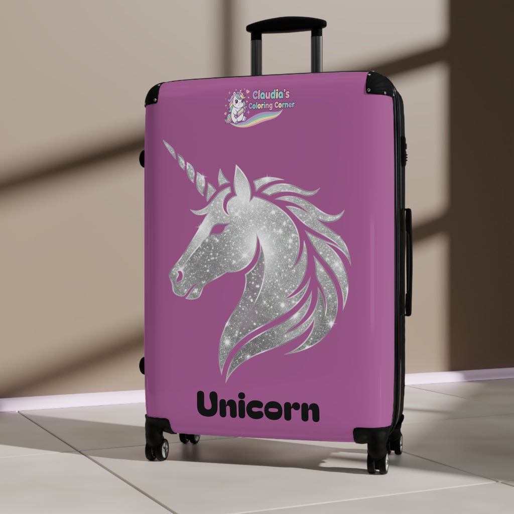 Unicorn Glitter Suitcase – Personalized Kids Travel Luggage