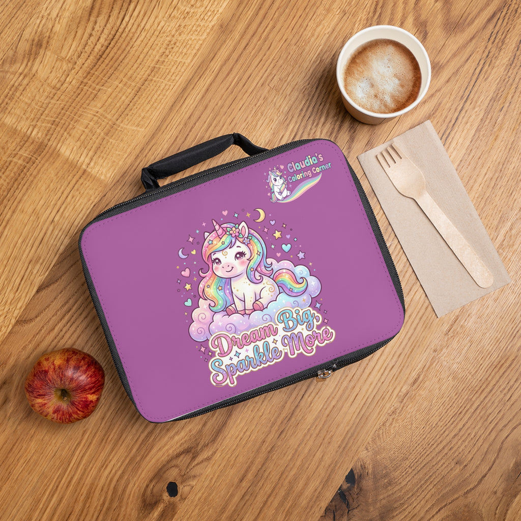Unicorn Lunch Bag — "Dream Big, Sparkle More" Kids Insulated Lunchbox