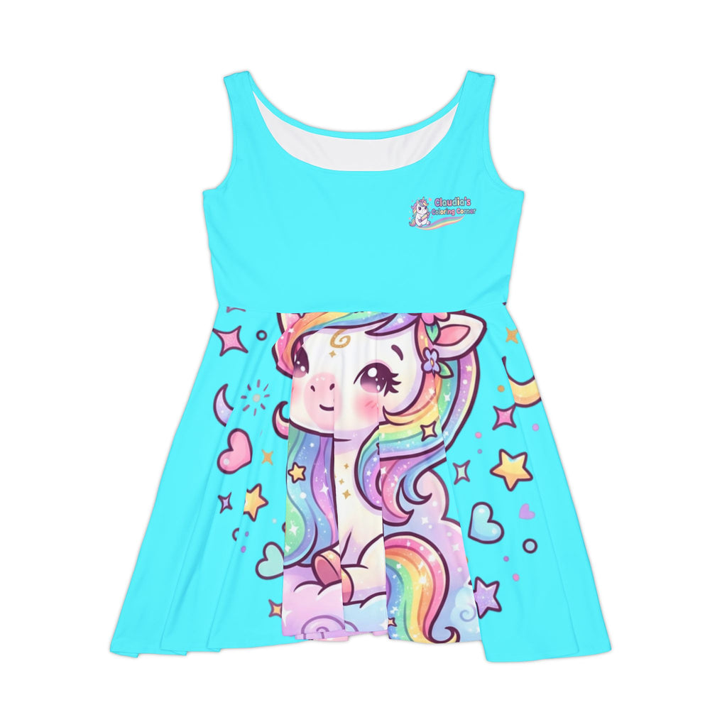 Unicorn Skater Dress — Pastel Rainbow Cute Kawaii AOP Dress