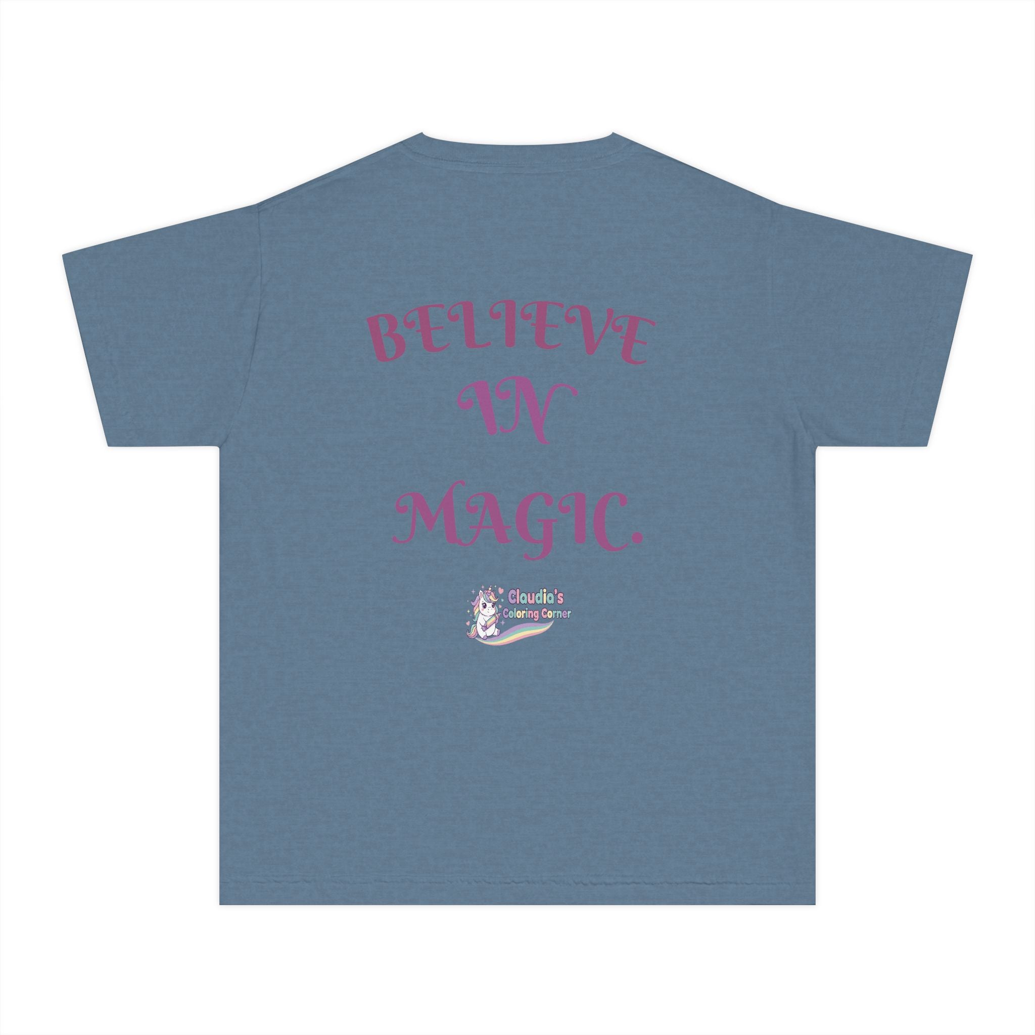 Unicorn Youth Tee — 'Believe in Magic' Rainbow Kids T‑Shirt