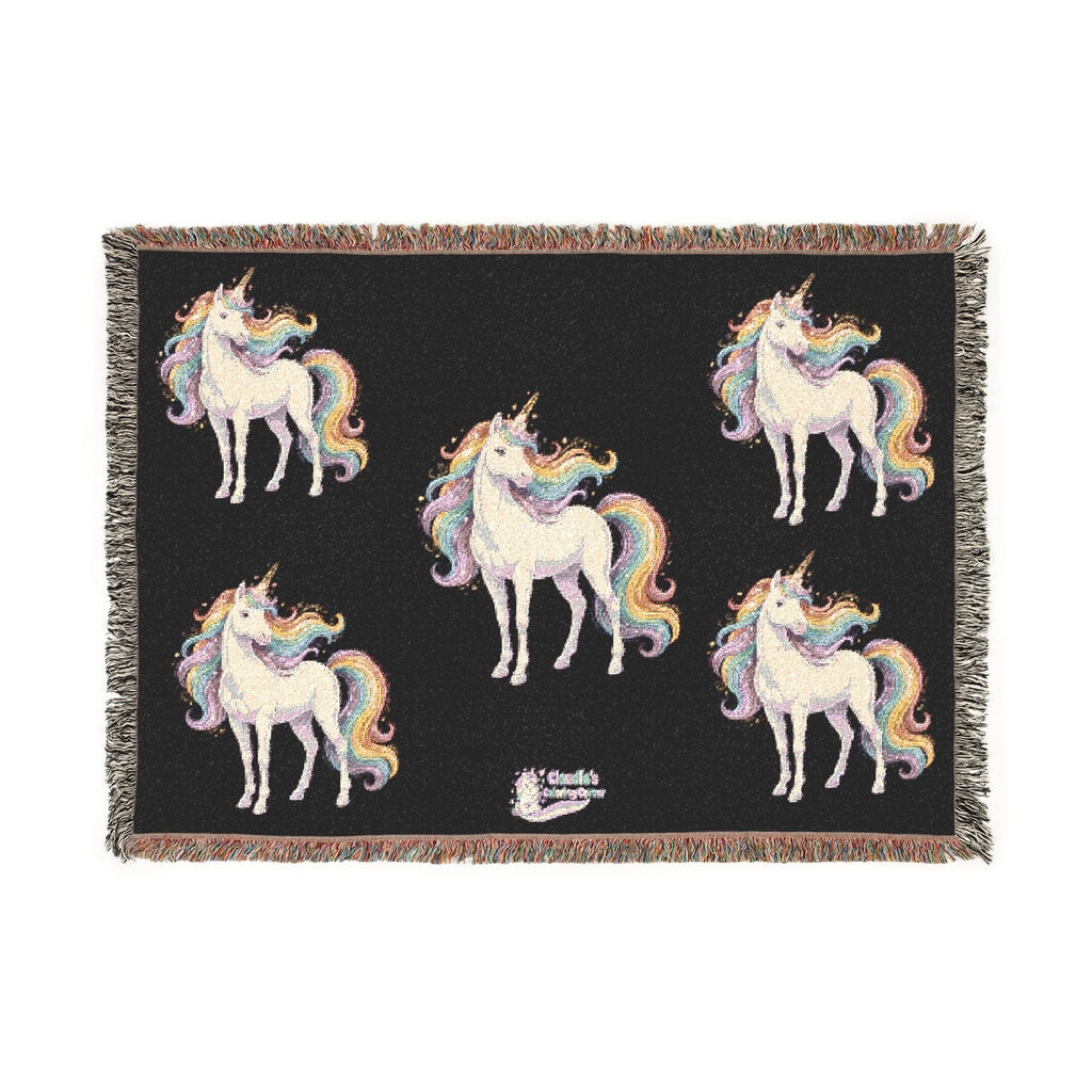 Unicorn Woven Blanket — Rainbow Pegasus Throw for Kids & Fantasy Fans