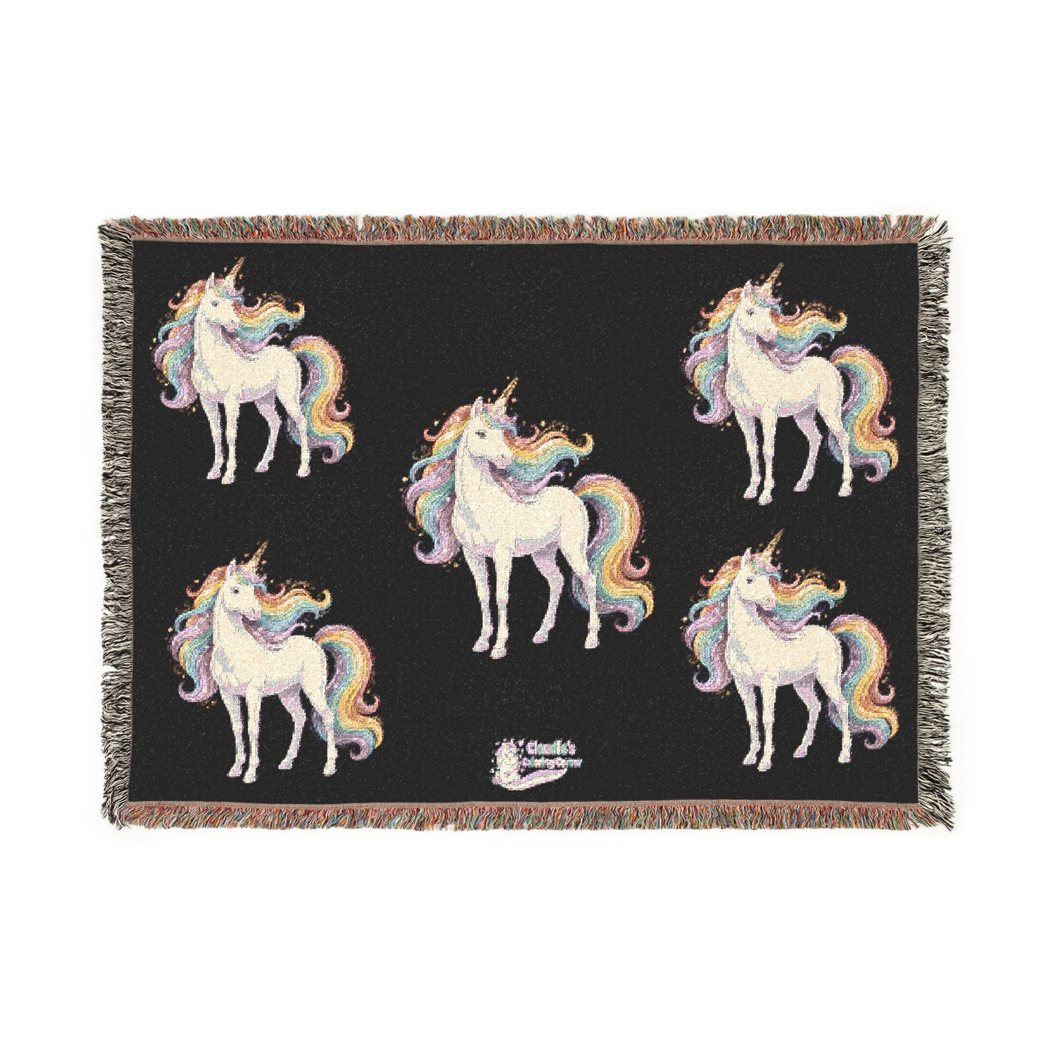 Unicorn Woven Blanket — Rainbow Pegasus Throw for Kids & Fantasy Fans