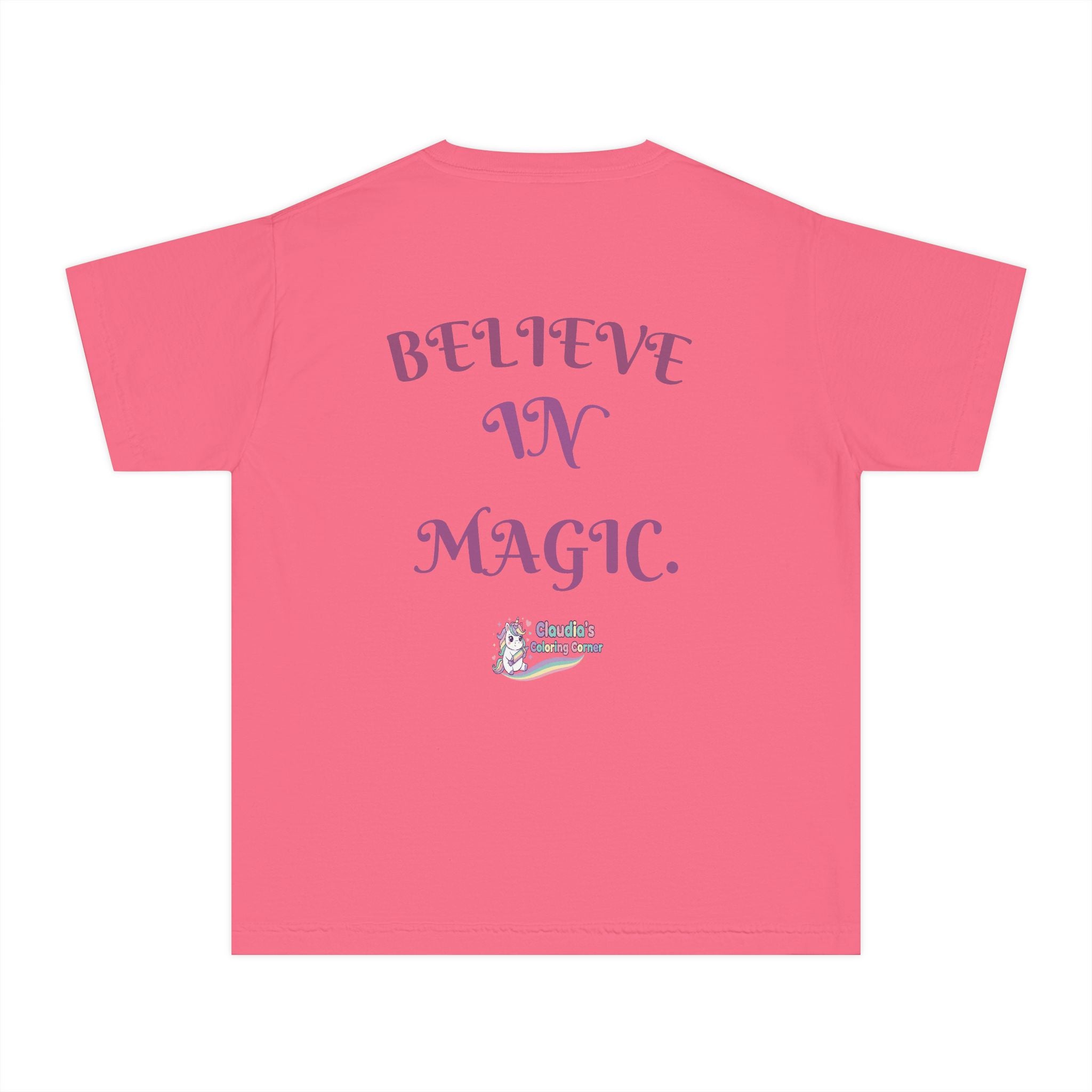 Unicorn Youth Tee — 'Believe in Magic' Rainbow Kids T‑Shirt