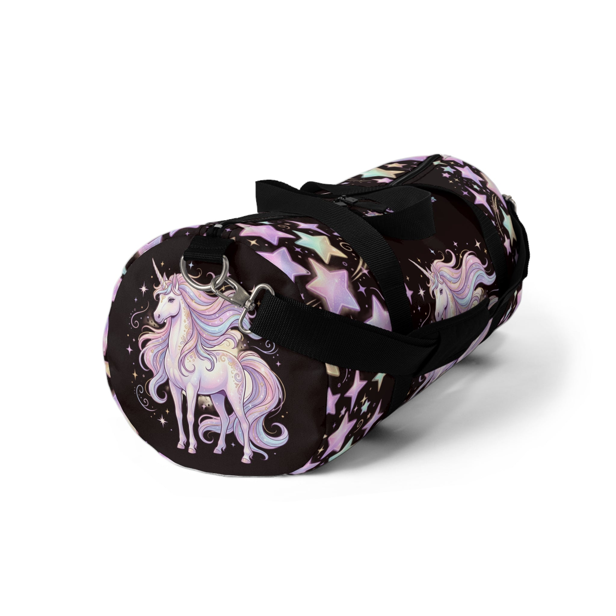 Pastel Unicorn Stars Duffel Bag — Magical Travel & Gym Bag
