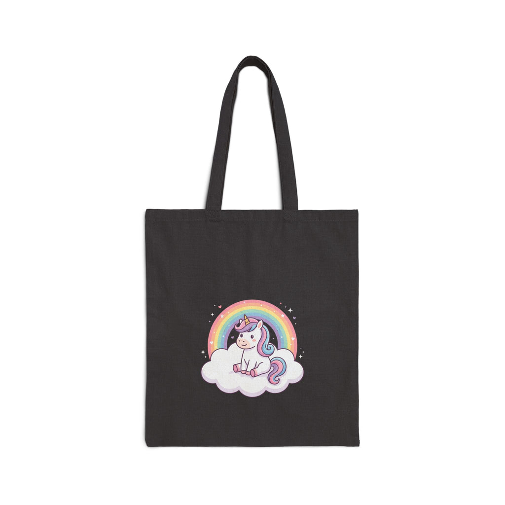 Unicorn Rainbow Tote Bag - Cute Cotton Canvas Grocery & Gift Tote
