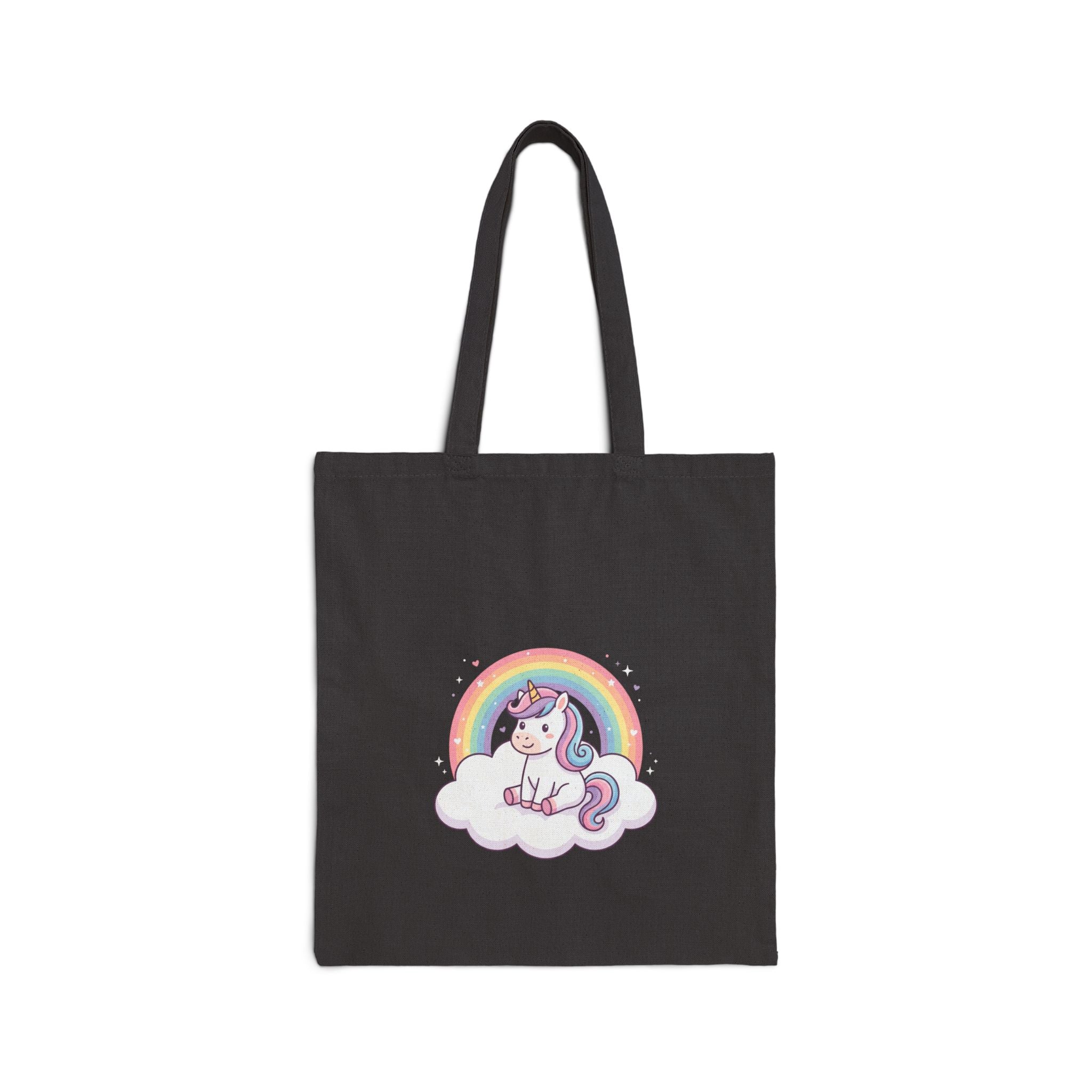 Unicorn Rainbow Tote Bag - Cute Cotton Canvas Grocery & Gift Tote