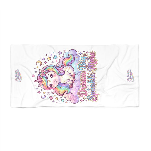 Dream Big Sparkle More Unicorn Beach Towel