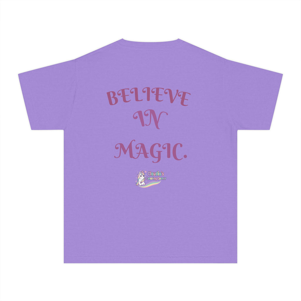 Unicorn Youth Tee — 'Believe in Magic' Rainbow Kids T‑Shirt