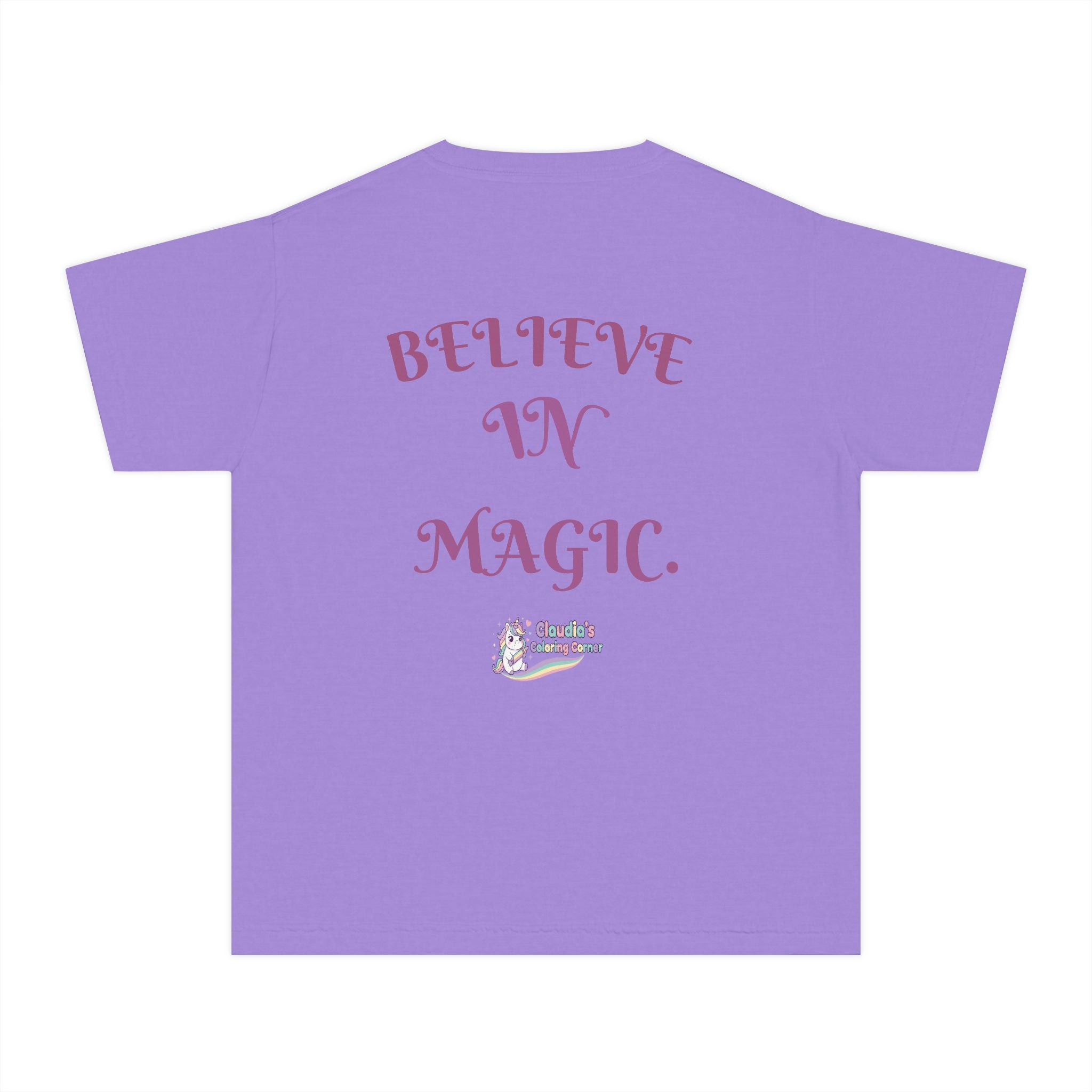 Unicorn Youth Tee — 'Believe in Magic' Rainbow Kids T‑Shirt