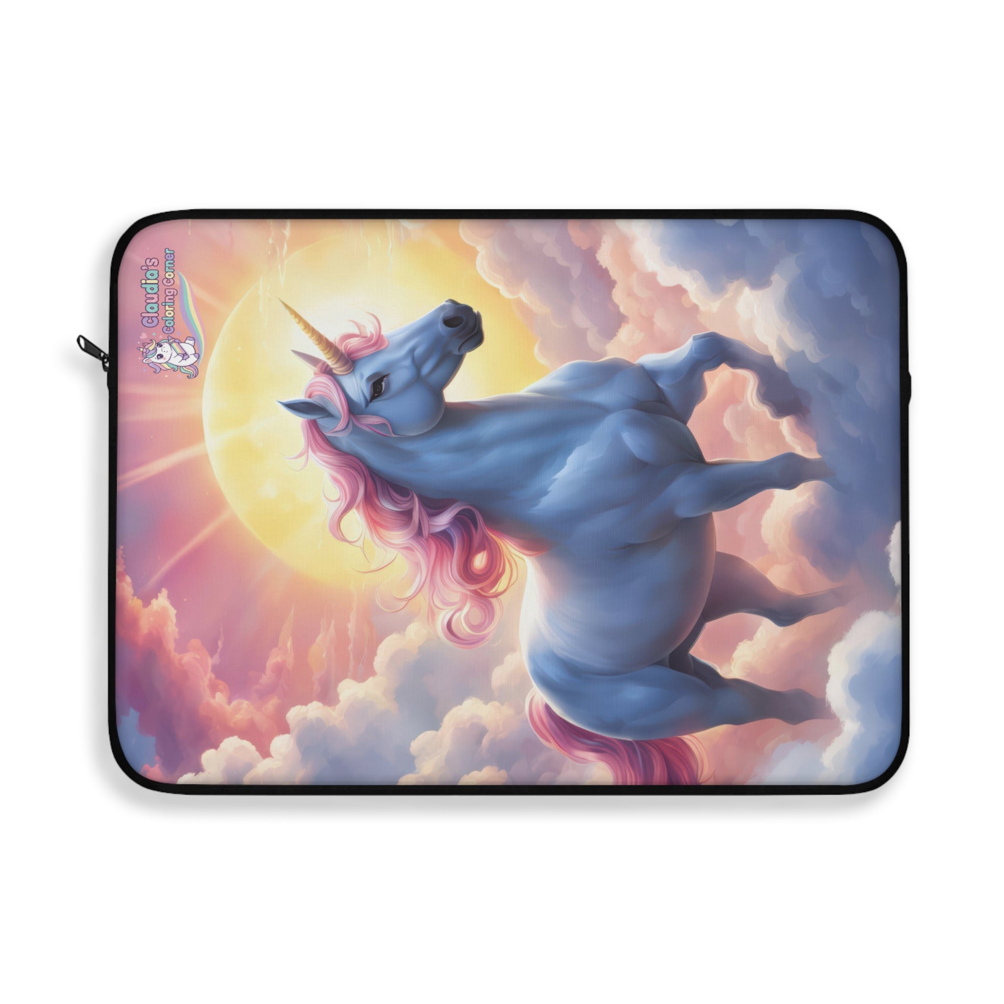 Unicorn Sunset Laptop Sleeve — Pastel Fantasy Cloud Laptop Case