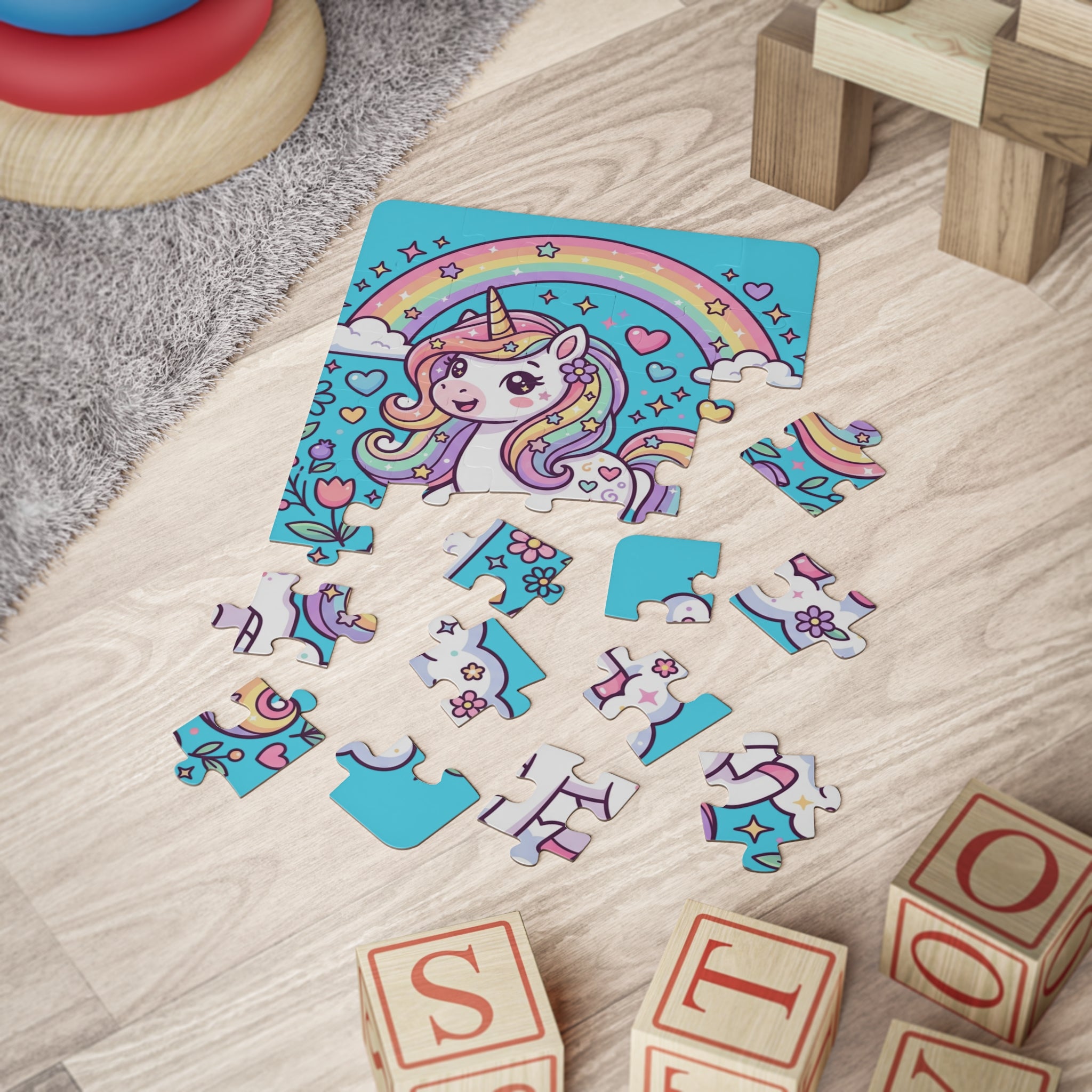 Unicorn Rainbow Kids Puzzle — 30-Piece Toddler Jigsaw