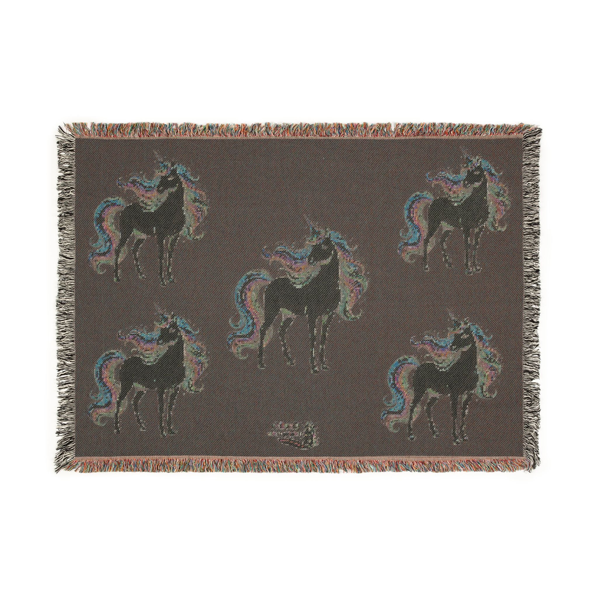 Unicorn Woven Blanket — Rainbow Pegasus Throw for Kids & Fantasy Fans