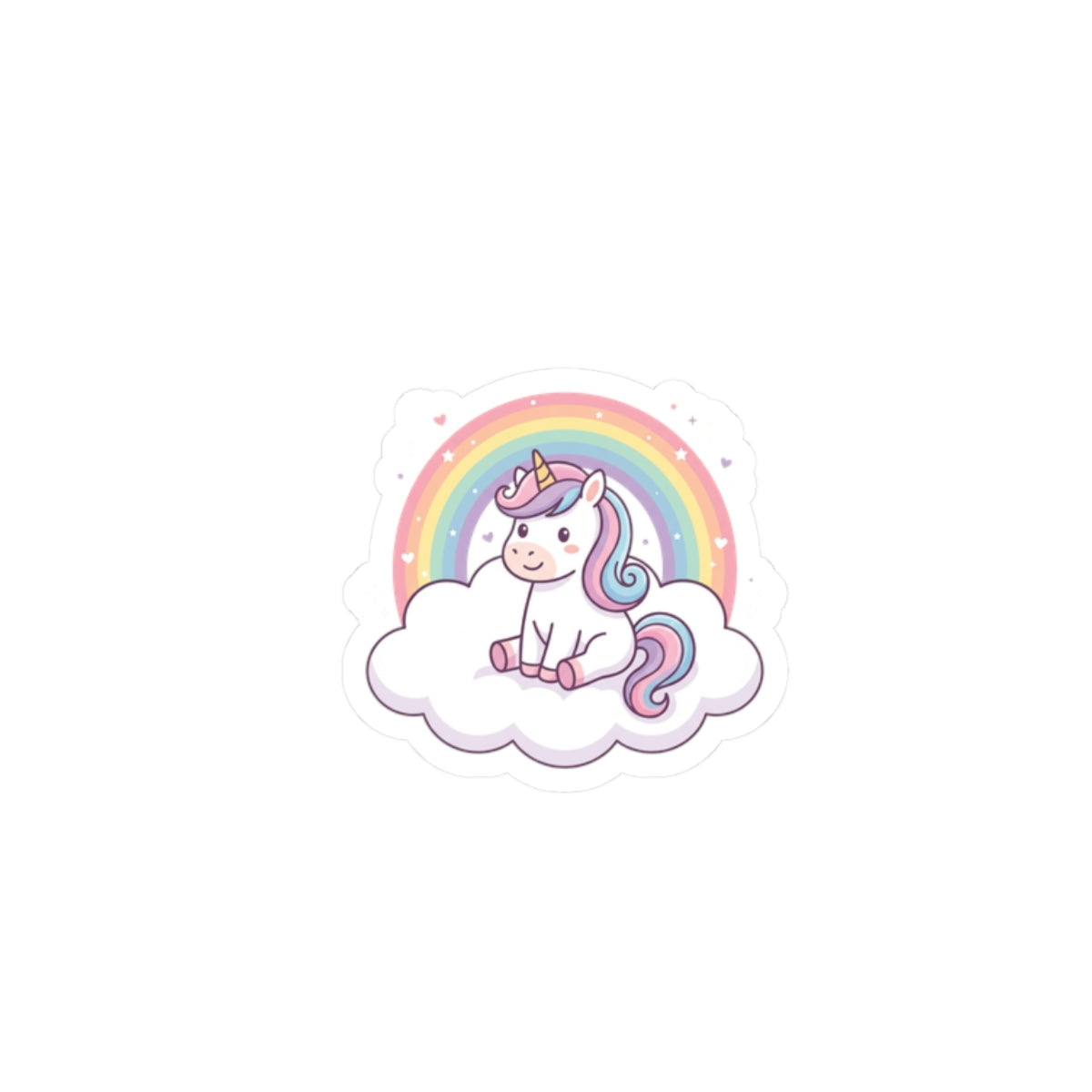 Unicorn Rainbow Kiss-Cut Sticker — Cute Pastel Laptop Decal
