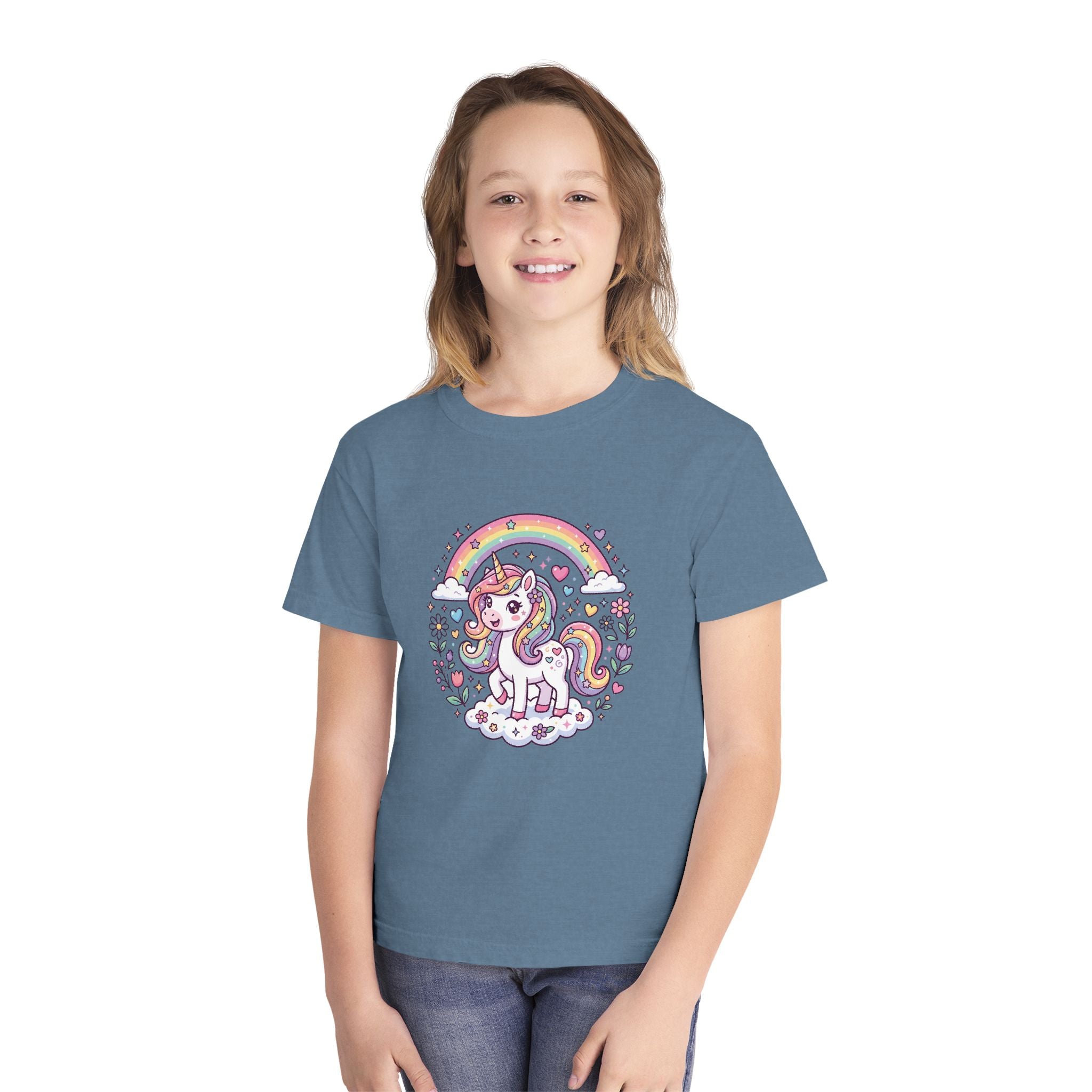 Unicorn Youth Tee — 'Believe in Magic' Rainbow Kids T‑Shirt