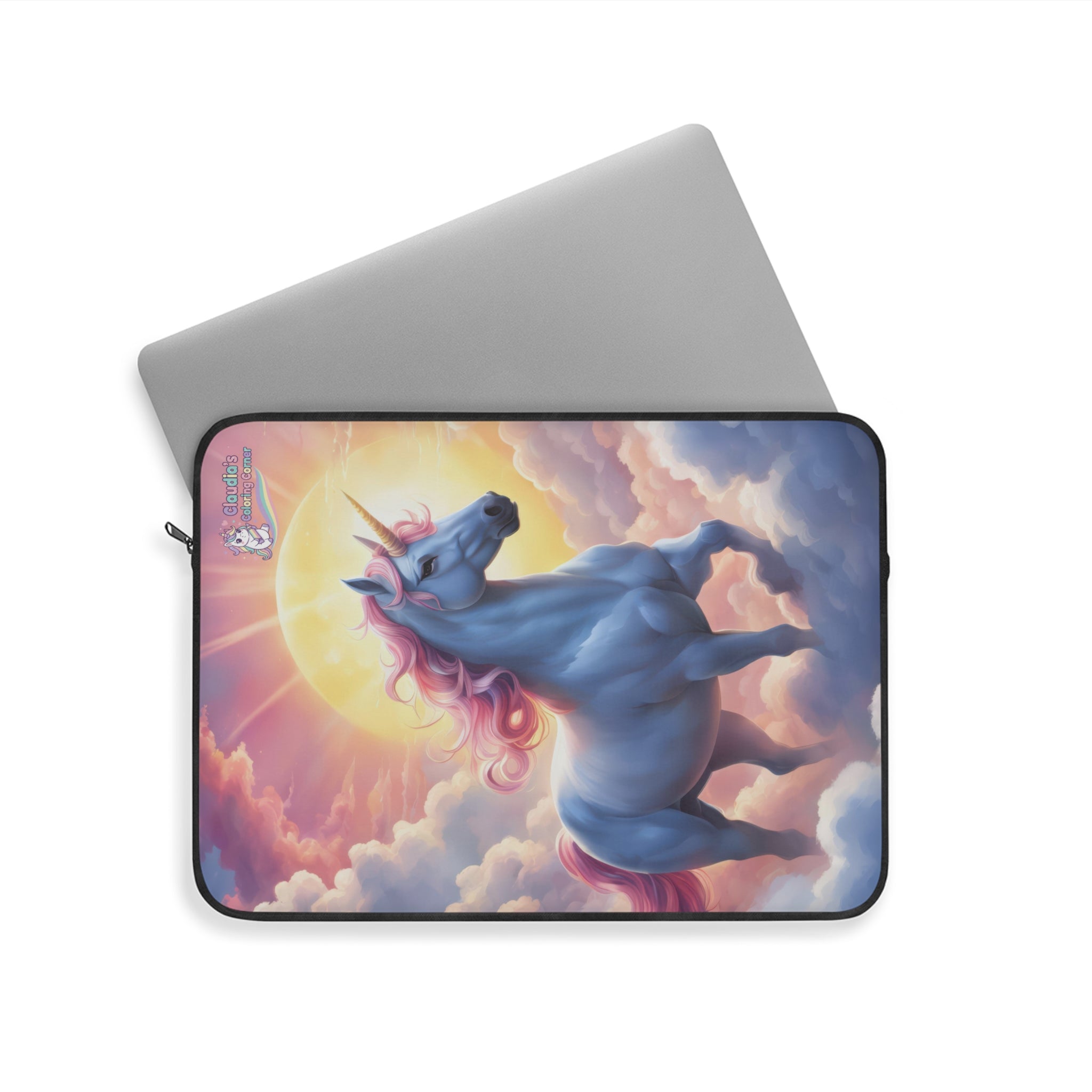 Unicorn Sunset Laptop Sleeve — Pastel Fantasy Cloud Laptop Case