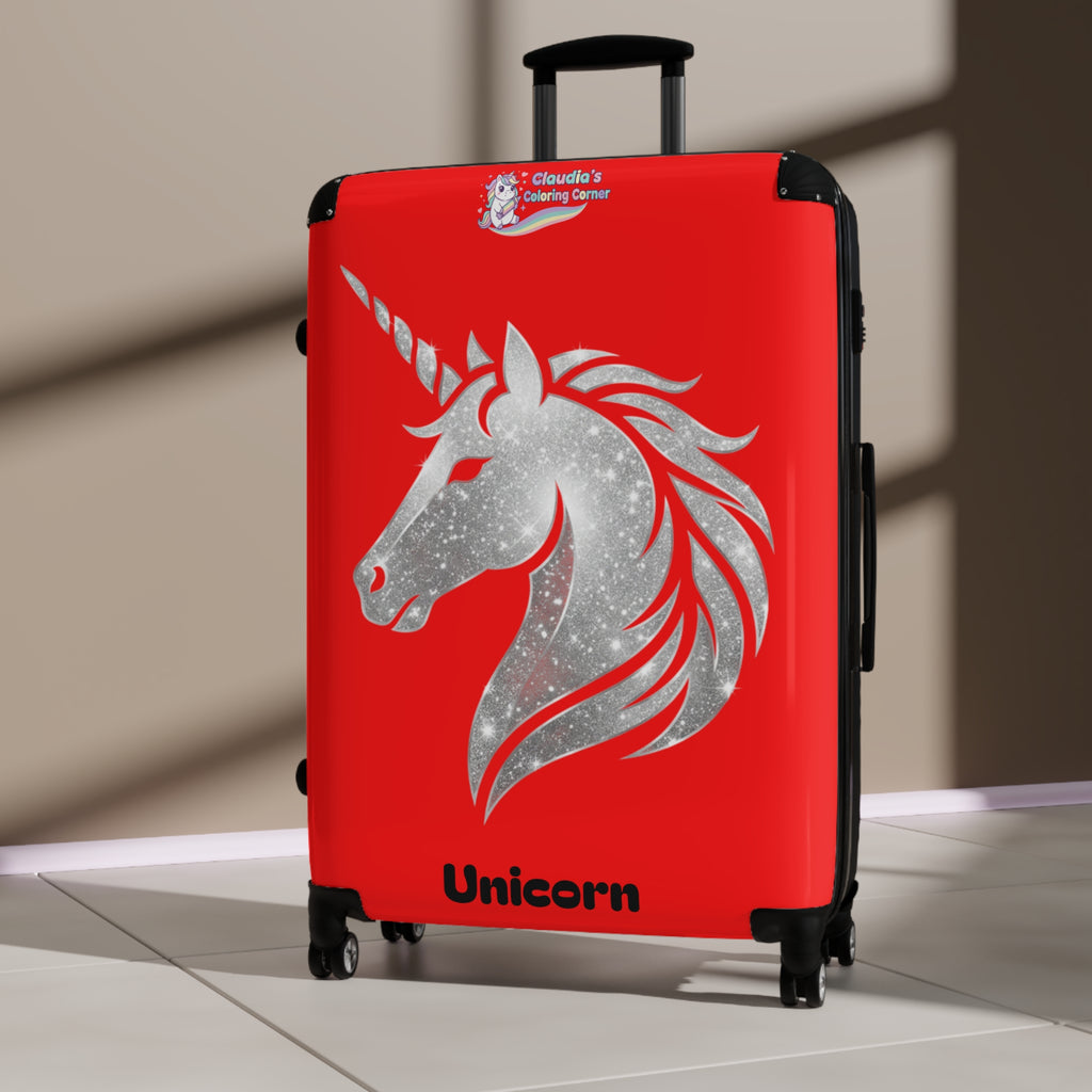 Unicorn Suitcase — Sparkling Silver Unicorn Travel Carry-On