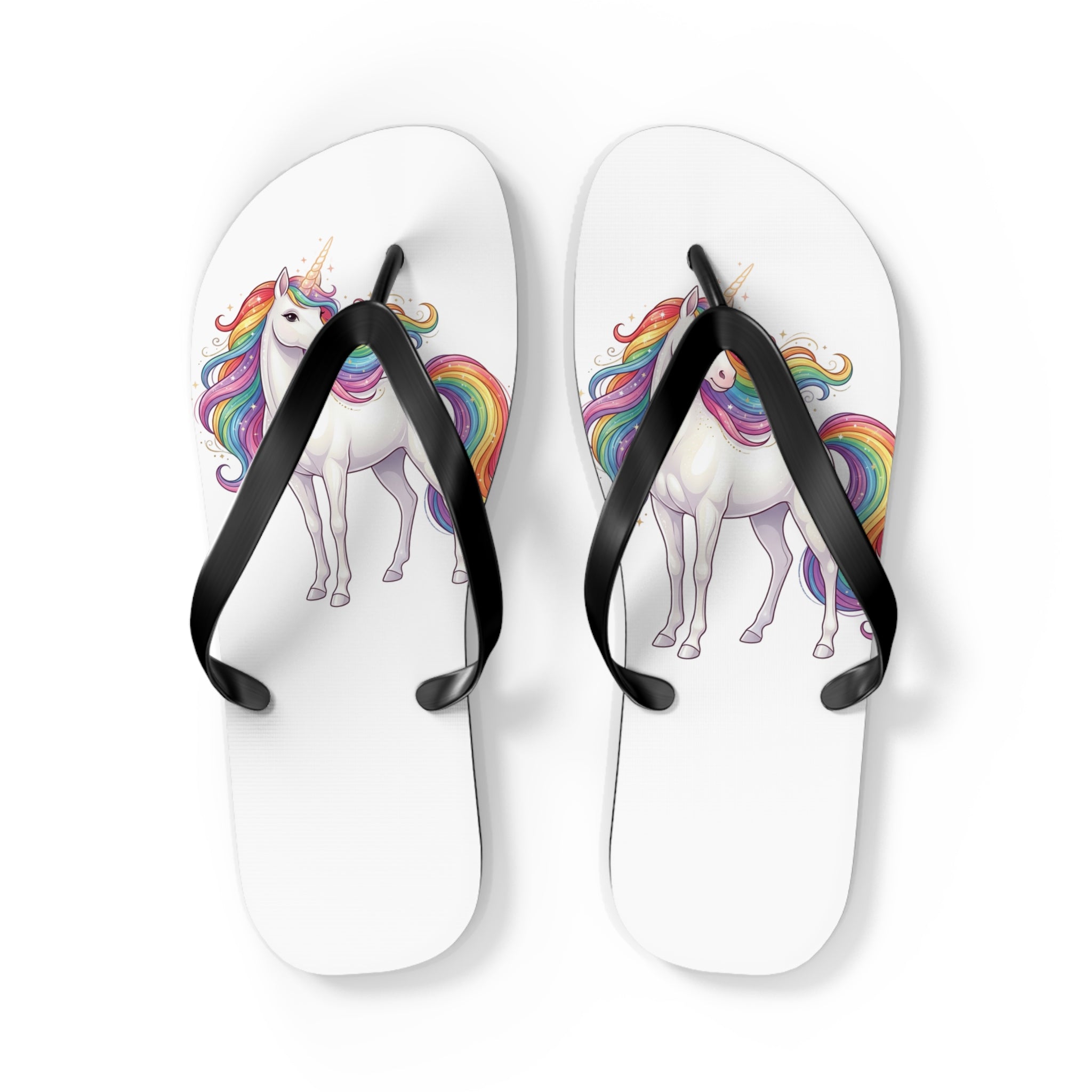 Unicorn Rainbow Flip Flops - Cute Kids Beach Sandals