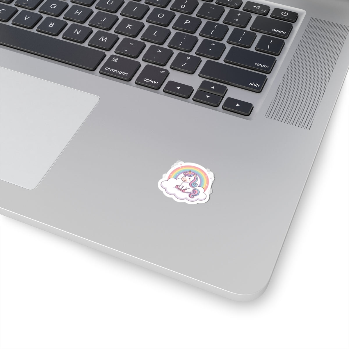 Unicorn Rainbow Kiss-Cut Sticker — Cute Pastel Laptop Decal